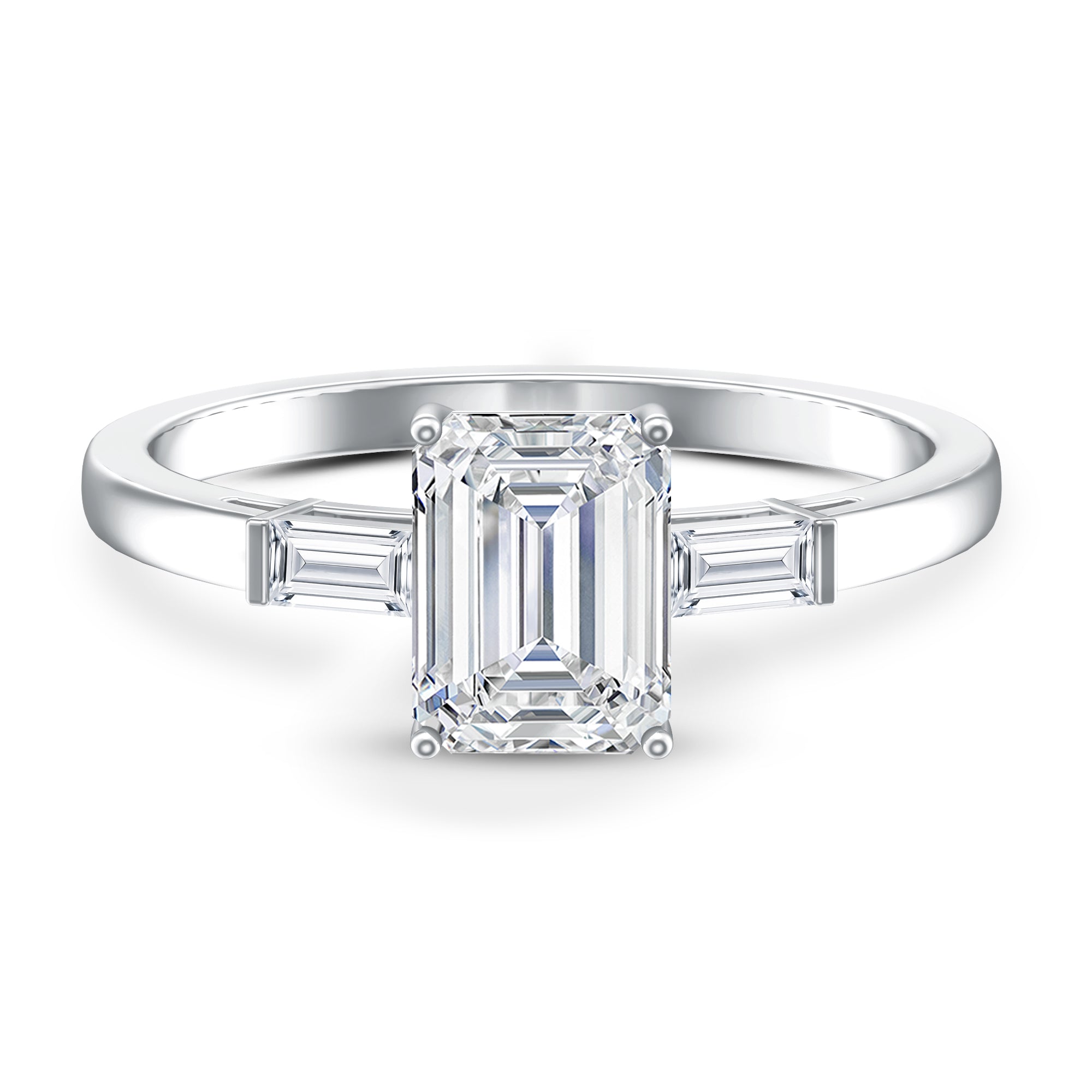Rosec Jewels-2 CT Lab Grown Diamond Emerald Cut Engagement Ring
