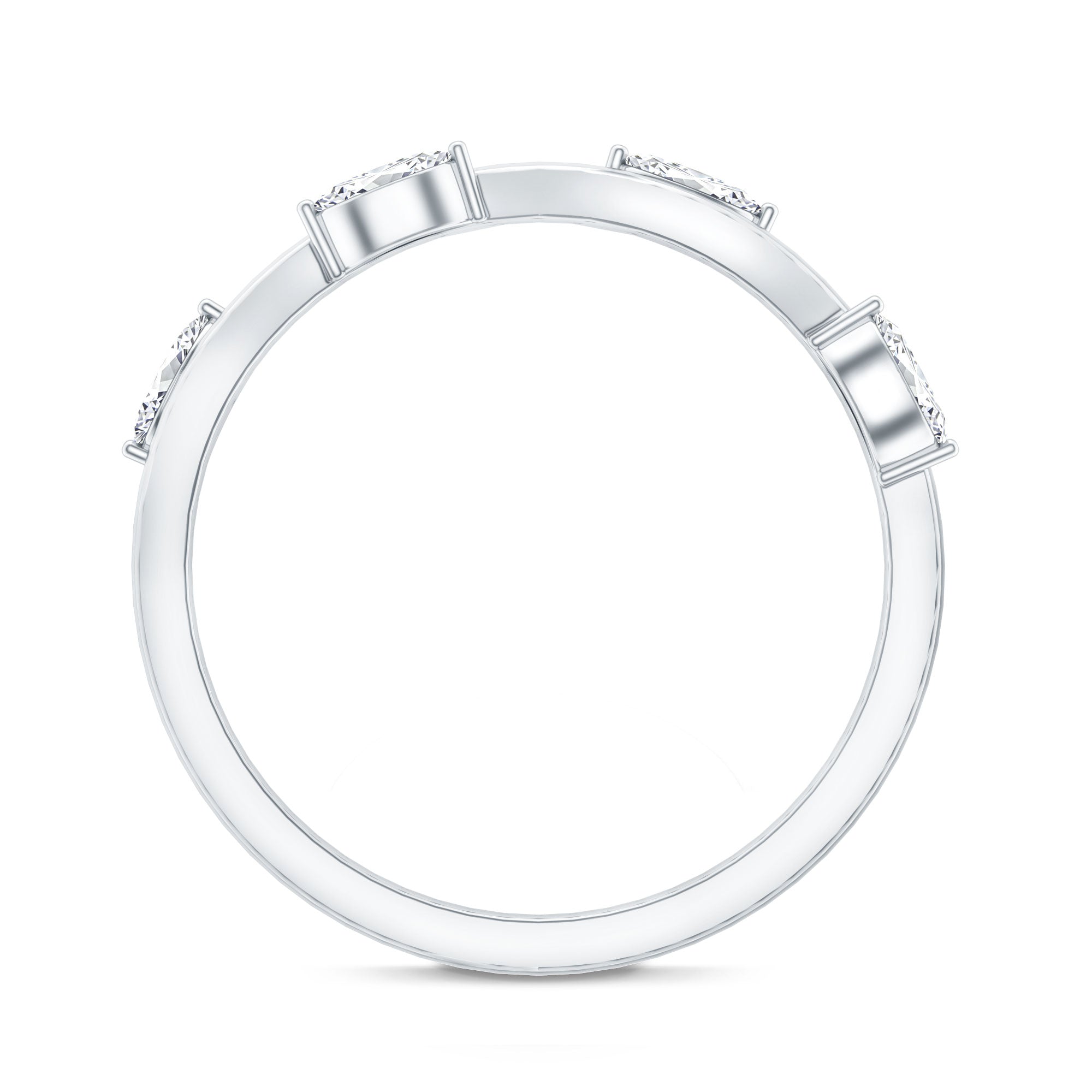 Marquise Cut Lab Grown Diamond Wedding Band Lab - ( EF-VS ) - Rosec Jewels