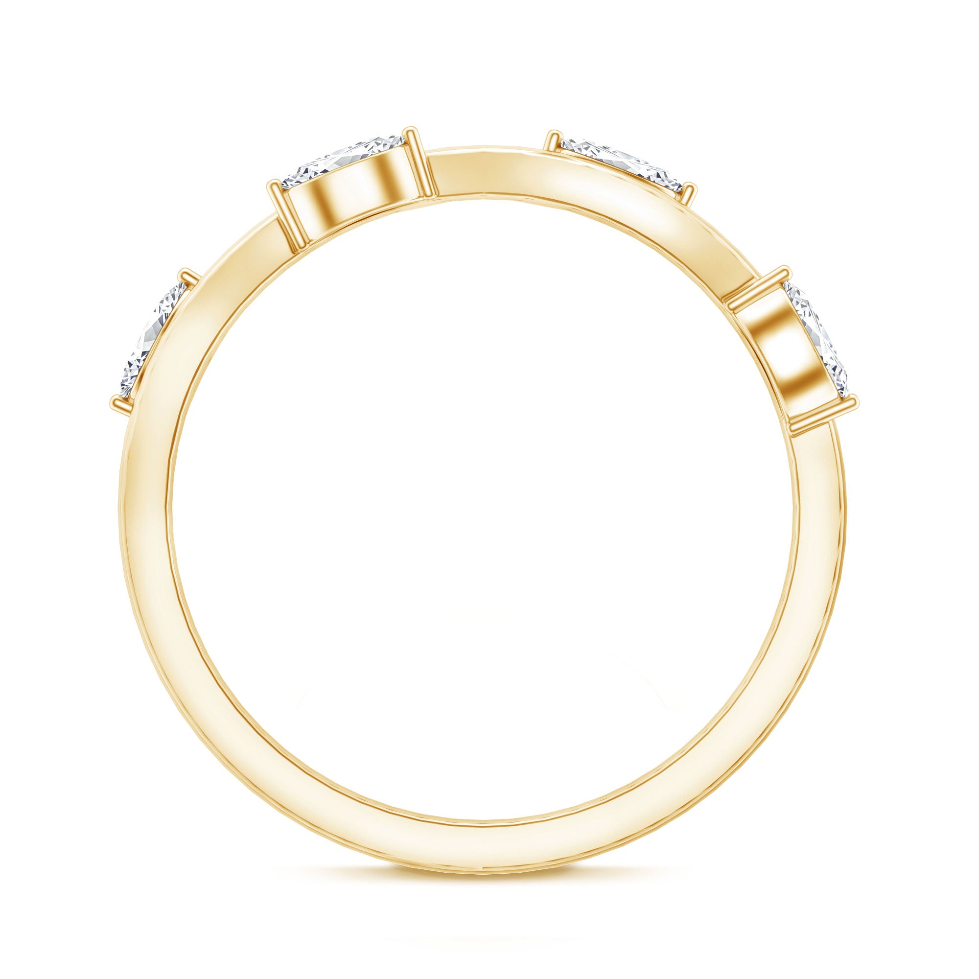Marquise Cut Lab Grown Diamond Wedding Band Lab - ( EF-VS ) - Rosec Jewels