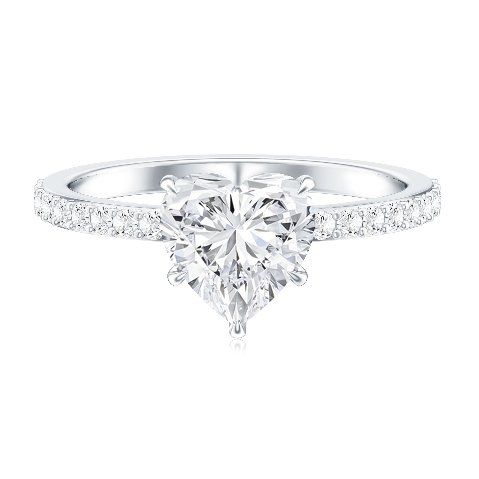 Rosec Jewels-2 Carat Lab Grown Diamond Heart Engagement Ring for Her