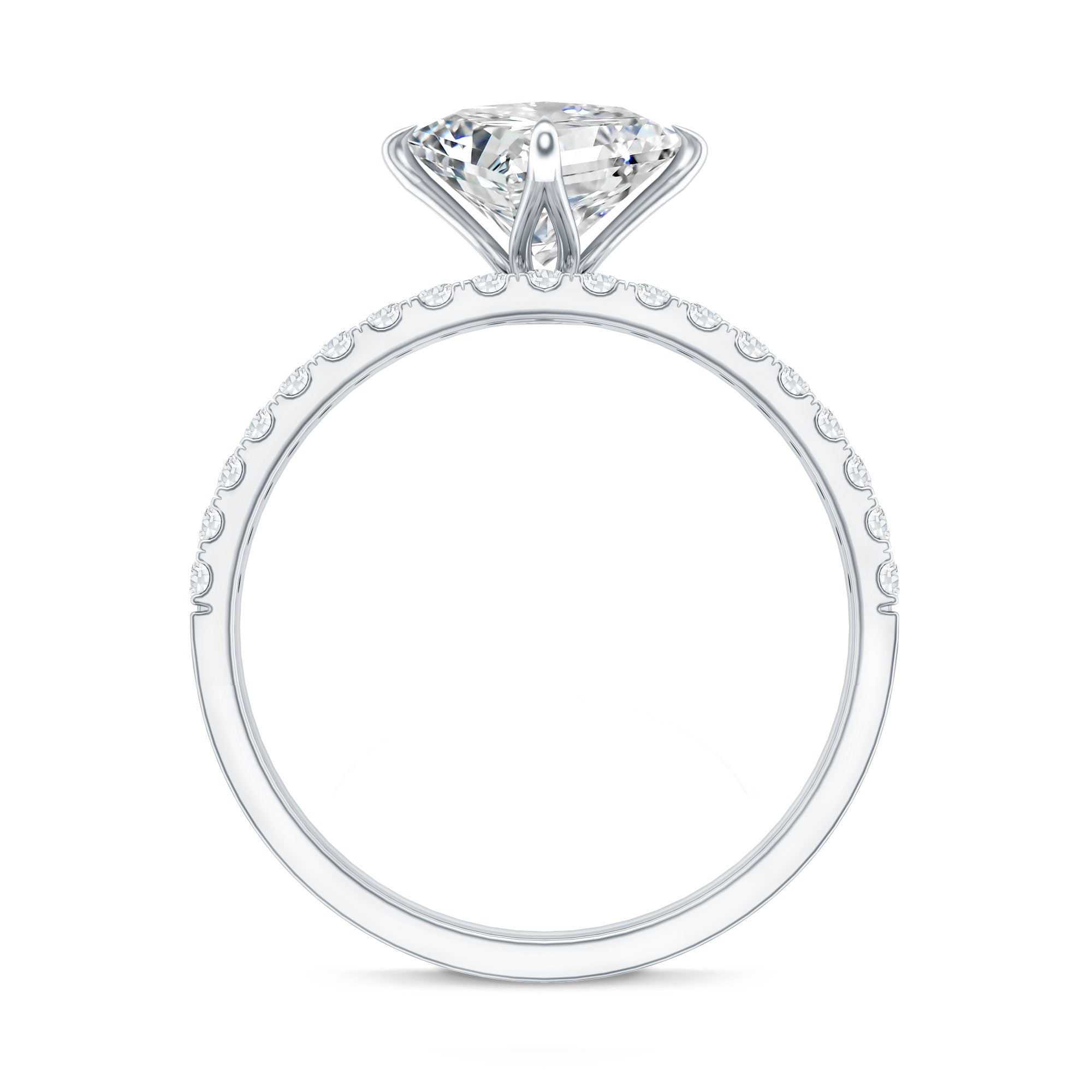Princess Cut Lab Grown Diamond Ring With Wedding Band Lab - ( EF-VS ) - Rosec Jewels