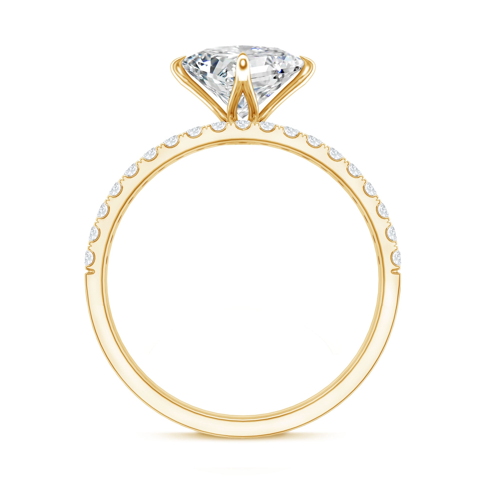 Princess Cut Lab Grown Diamond Ring With Wedding Band Lab - ( EF-VS ) - Rosec Jewels