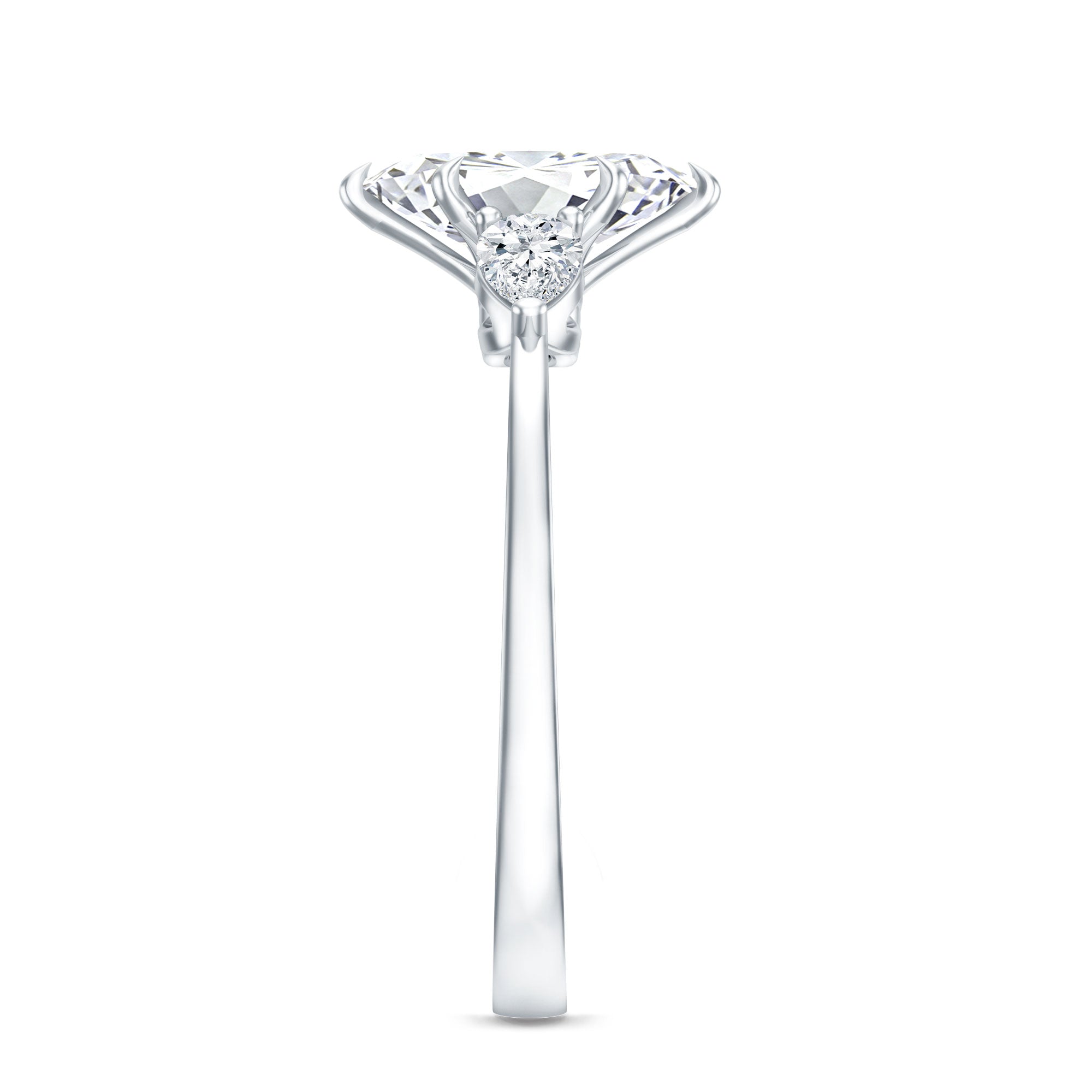 Certified Lab Grown Diamond Three Stone Engagement Ring for Women Lab - ( EF-VS ) - Rosec Jewels