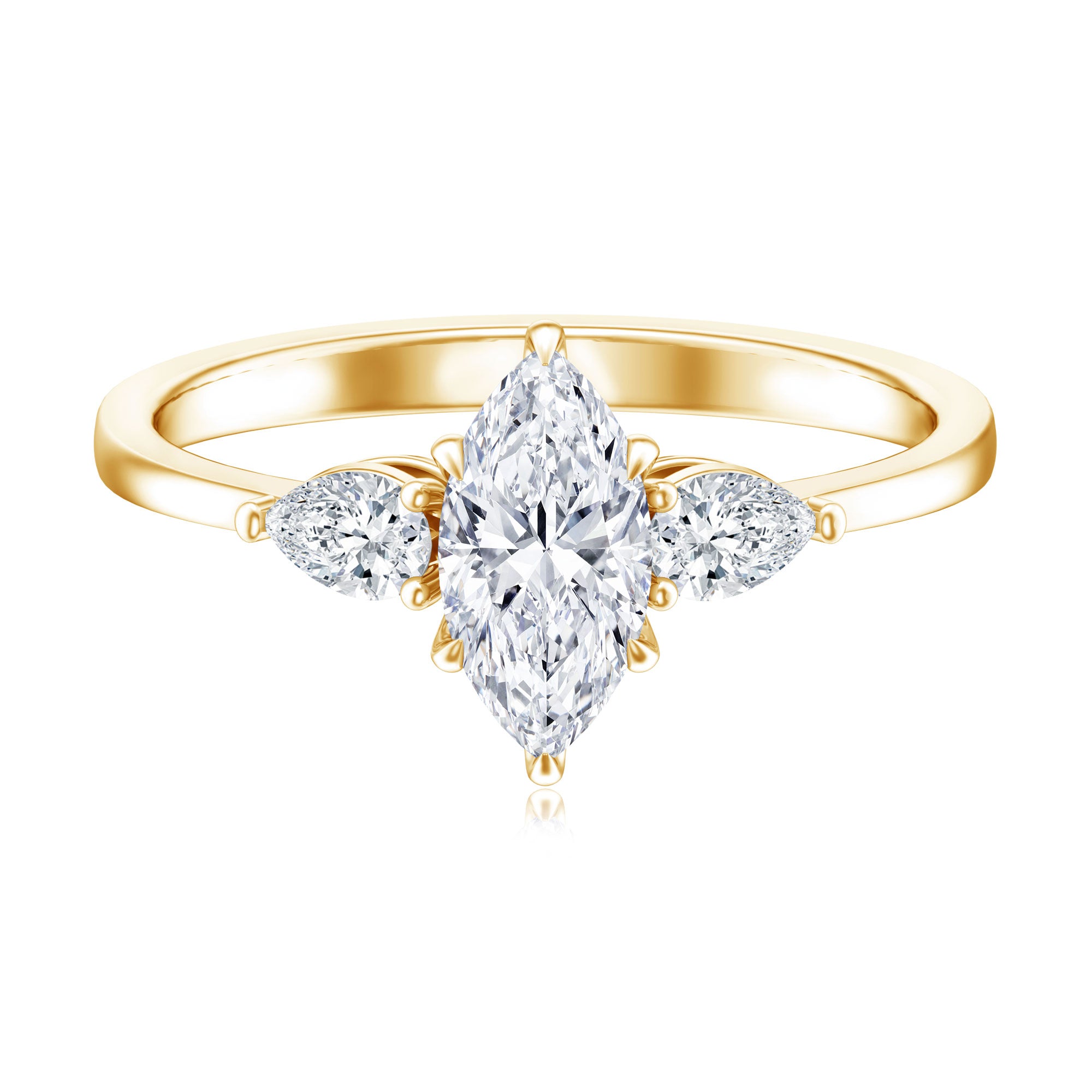 Rosec Jewels-Certified Lab Grown Diamond Three Stone Engagement Ring for Women