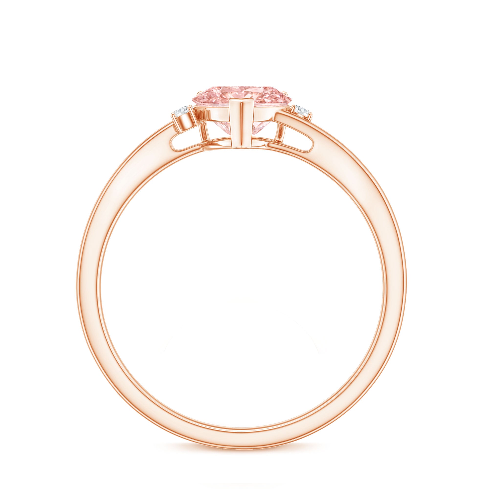 IGI Certified 1 CT Lab Grown Pink Diamond Heart Promise Ring E-VS1 - Rosec Jewels