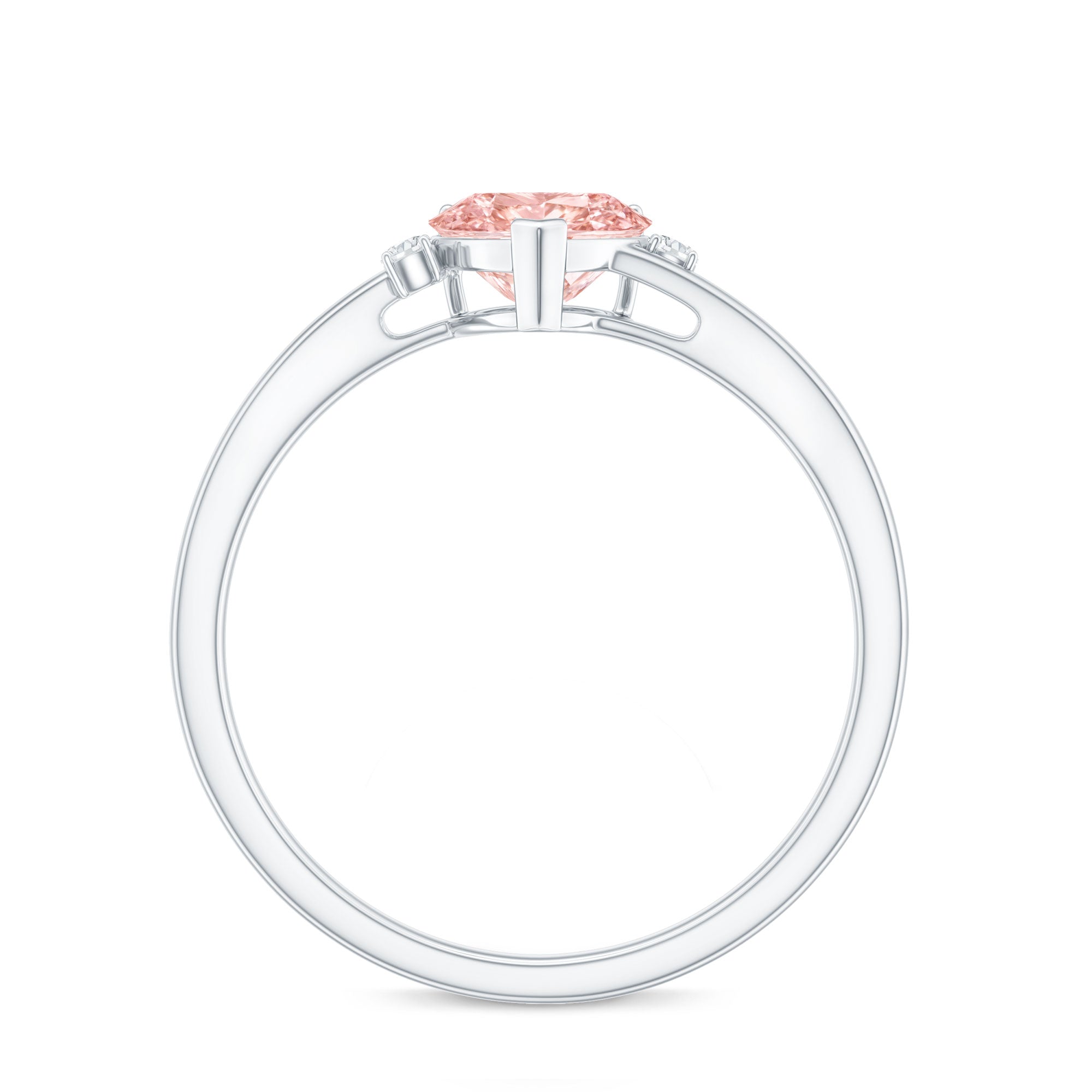 IGI Certified 1 CT Lab Grown Pink Diamond Heart Promise Ring E-VS1 - Rosec Jewels