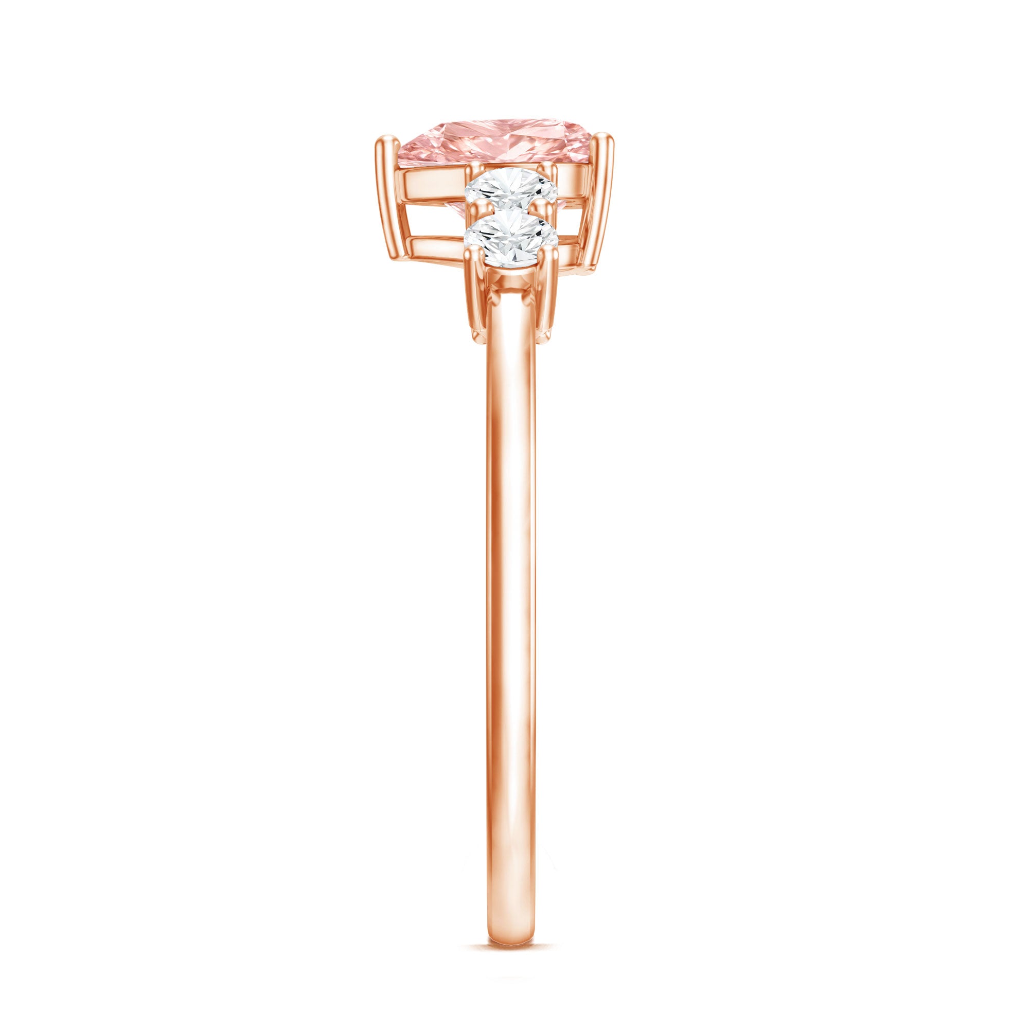 IGI Certified 1 Carat Lab Grown Pink and White Diamond Heart Promise Ring for Her E-VS1 - Rosec Jewels