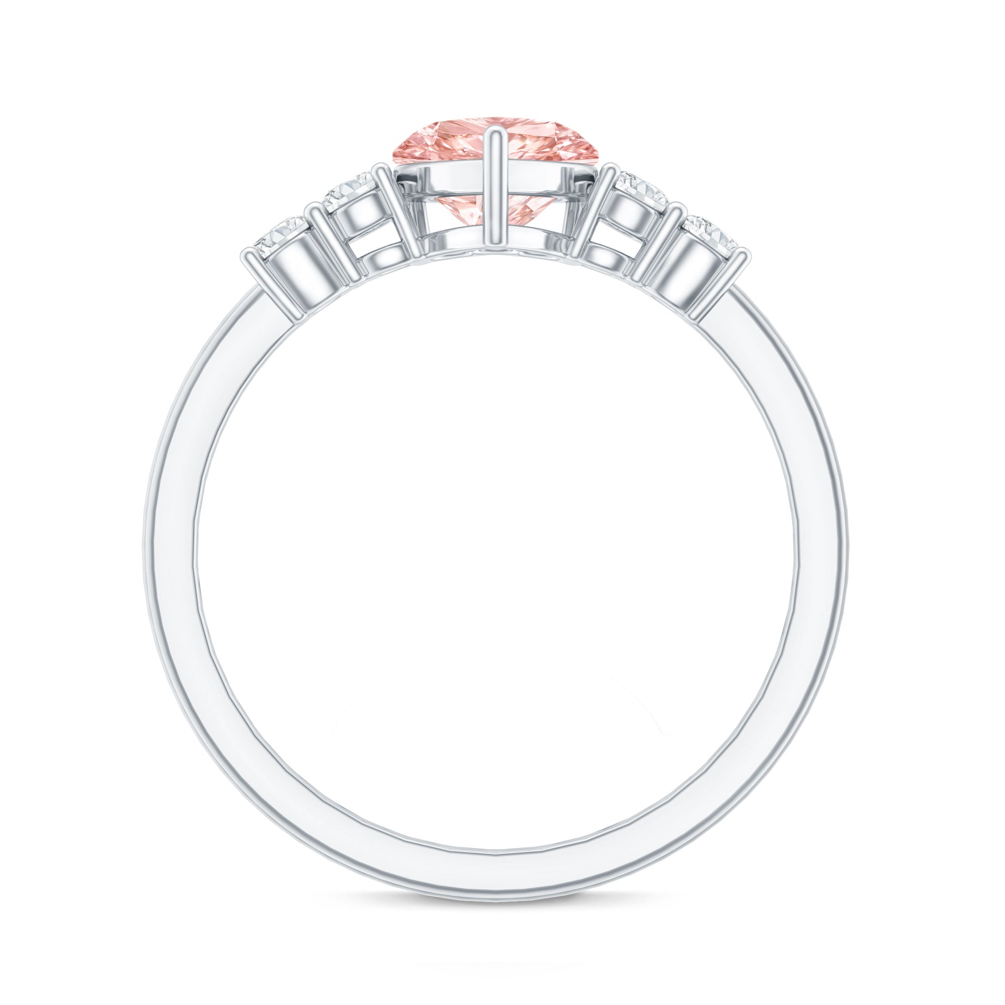 IGI Certified 1 Carat Lab Grown Pink and White Diamond Heart Promise Ring for Her E-VS1 - Rosec Jewels
