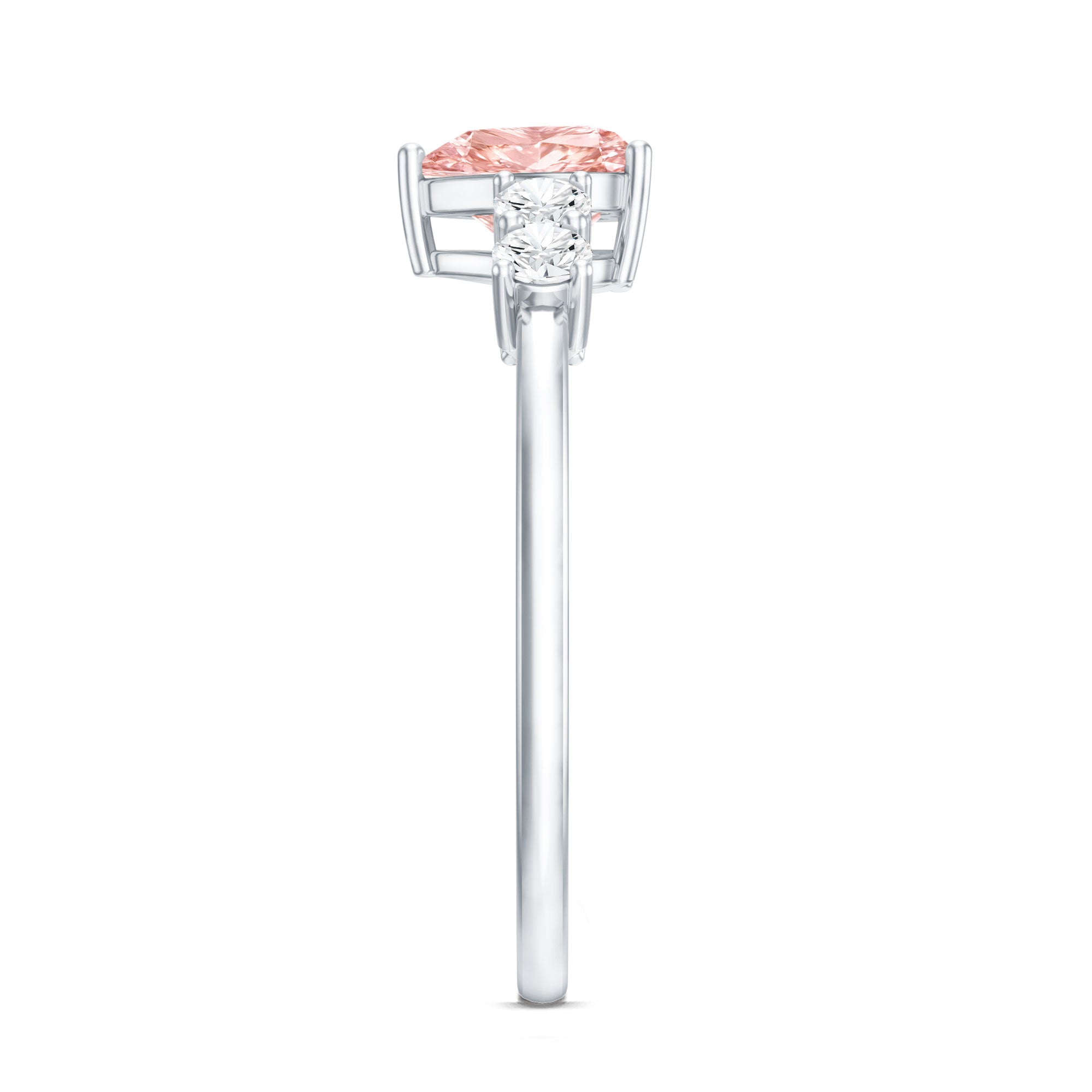 IGI Certified 1 Carat Lab Grown Pink and White Diamond Heart Promise Ring for Her E-VS1 - Rosec Jewels