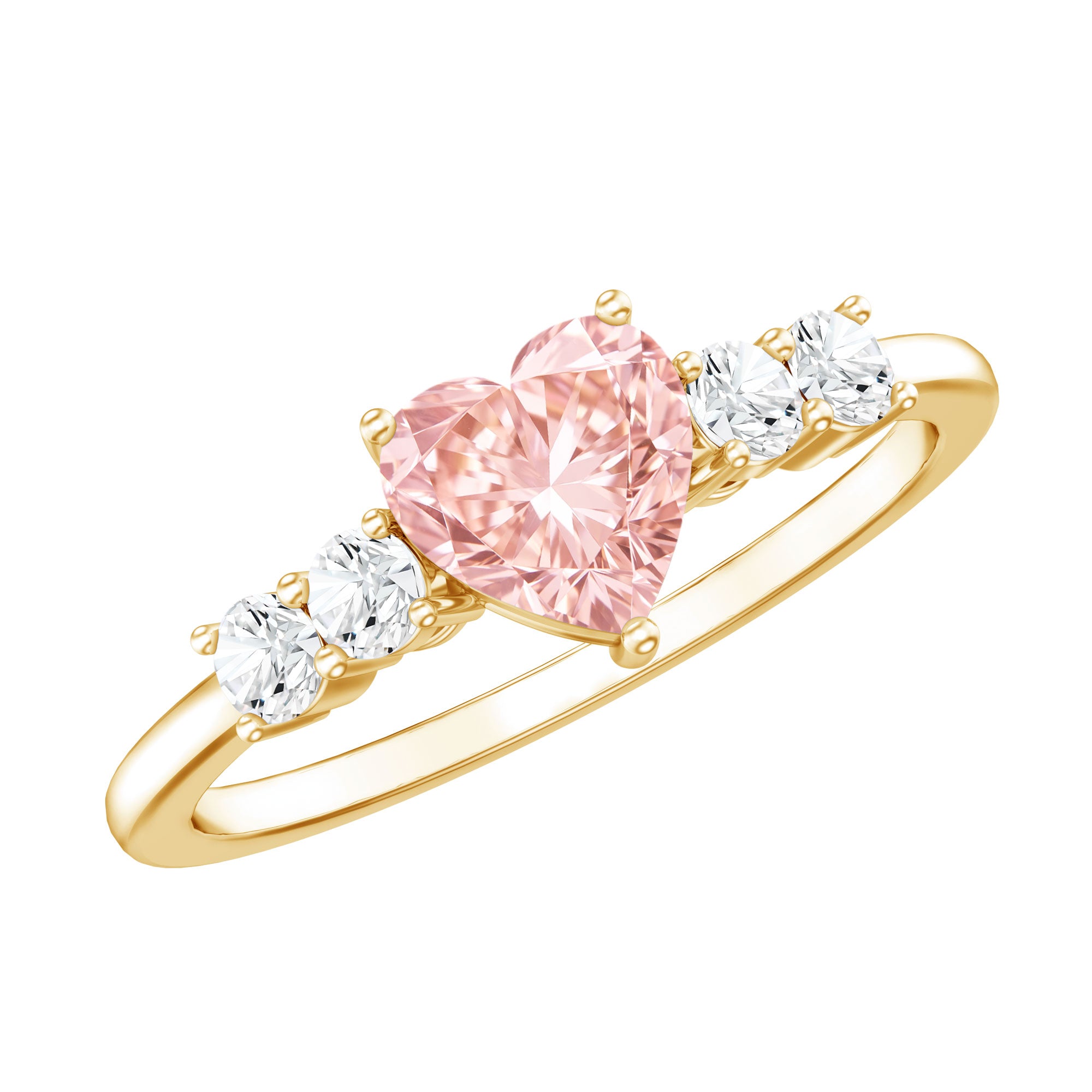 IGI Certified 1 Carat Lab Grown Pink and White Diamond Heart Promise Ring for Her VS1 - Rosec Jewels