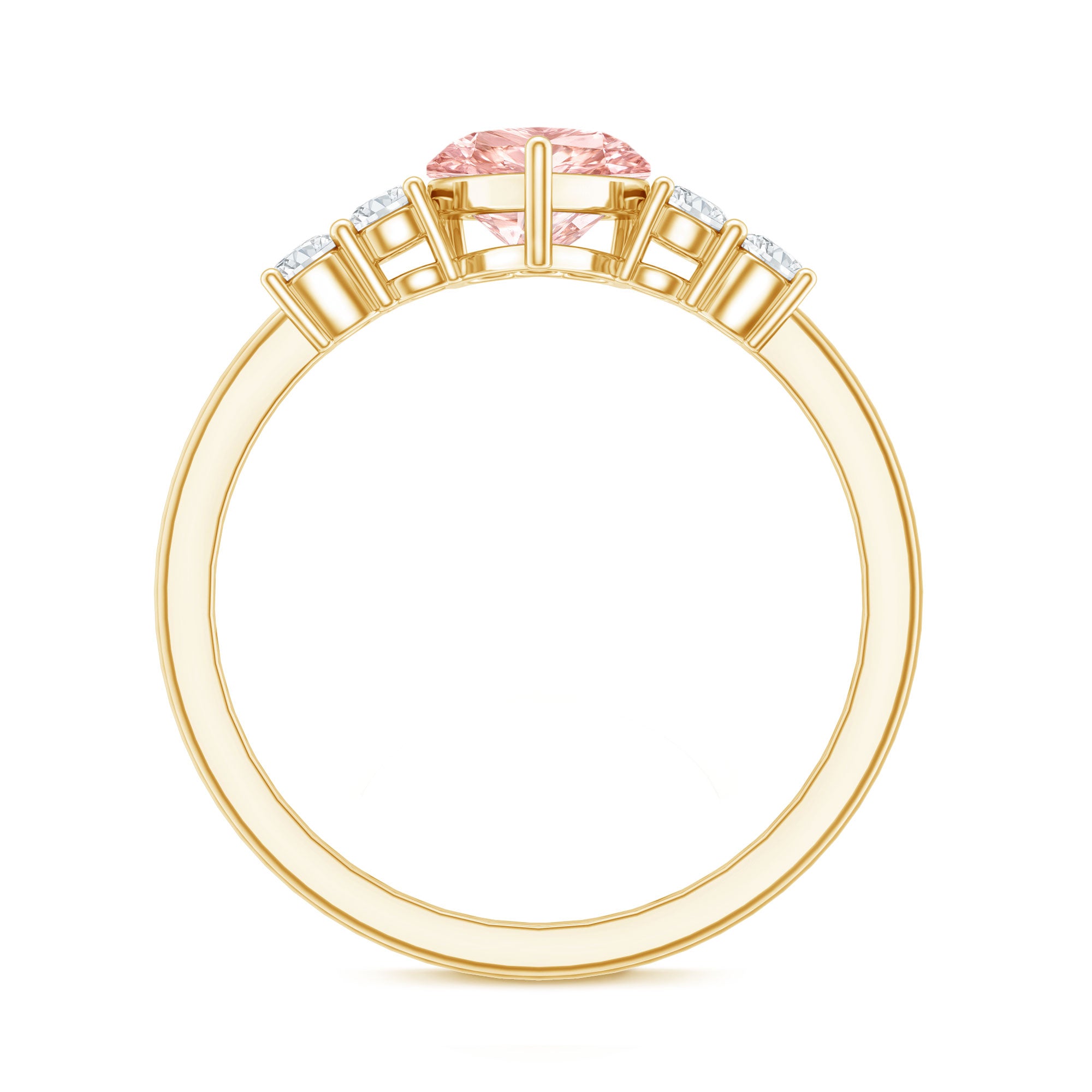 IGI Certified 1 Carat Lab Grown Pink and White Diamond Heart Promise Ring for Her E-VS1 - Rosec Jewels