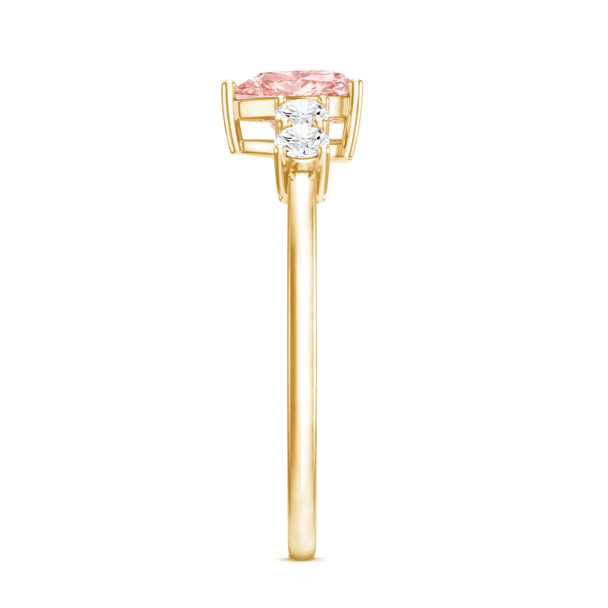 IGI Certified 1 Carat Lab Grown Pink and White Diamond Heart Promise Ring for Her E-VS1 - Rosec Jewels