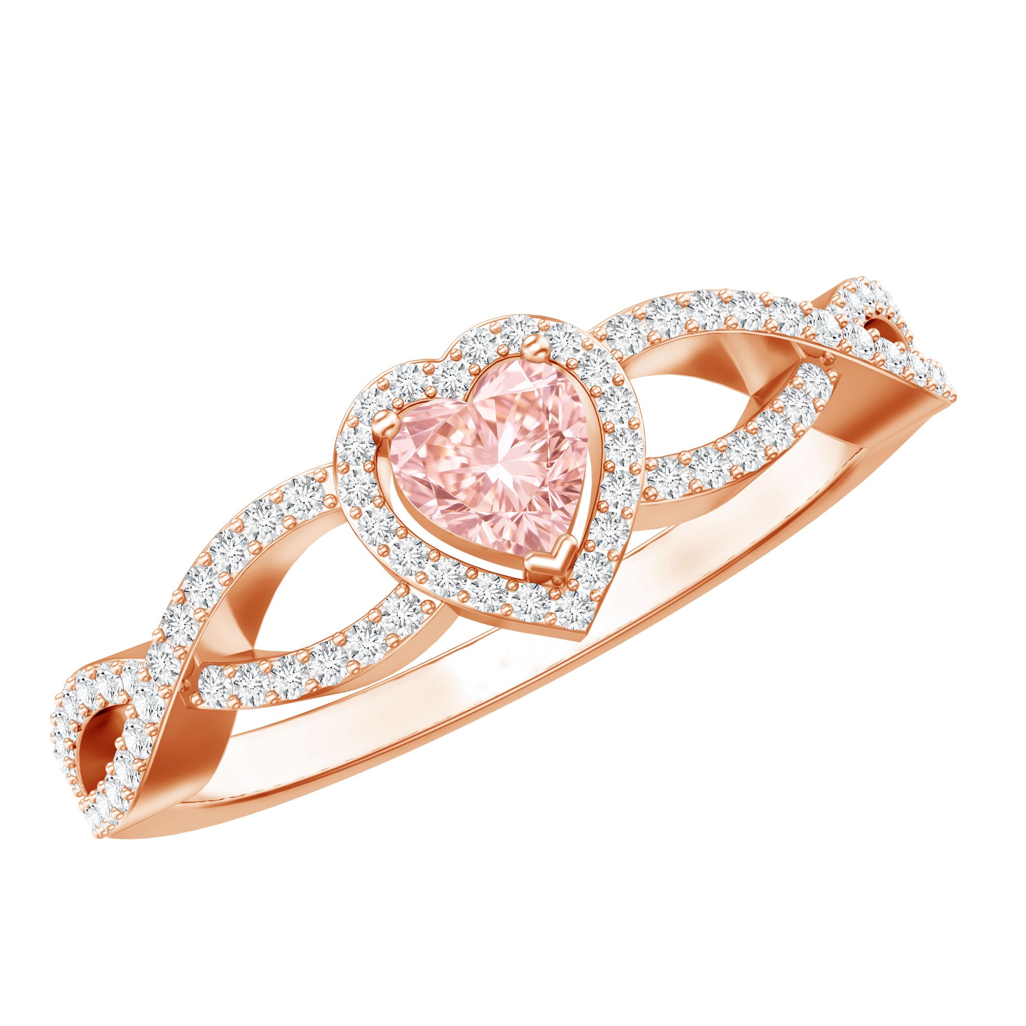 IGI Certified 1 Carat Lab Grown Pink and White Diamond Classic Engagement Ring E-VS1 - Rosec Jewels