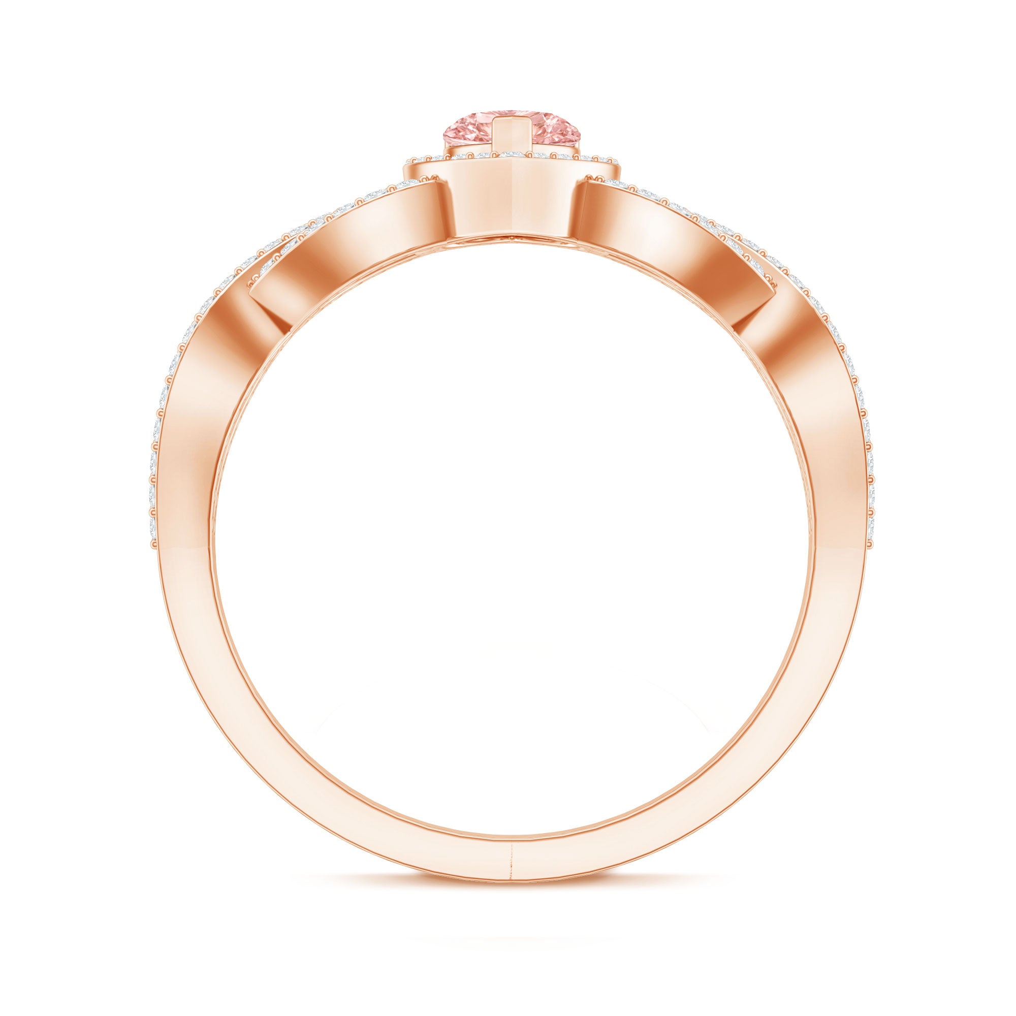 IGI Certified 1 Carat Lab Grown Pink and White Diamond Classic Engagement Ring Fancy Pink - VS1 - Rosec Jewels