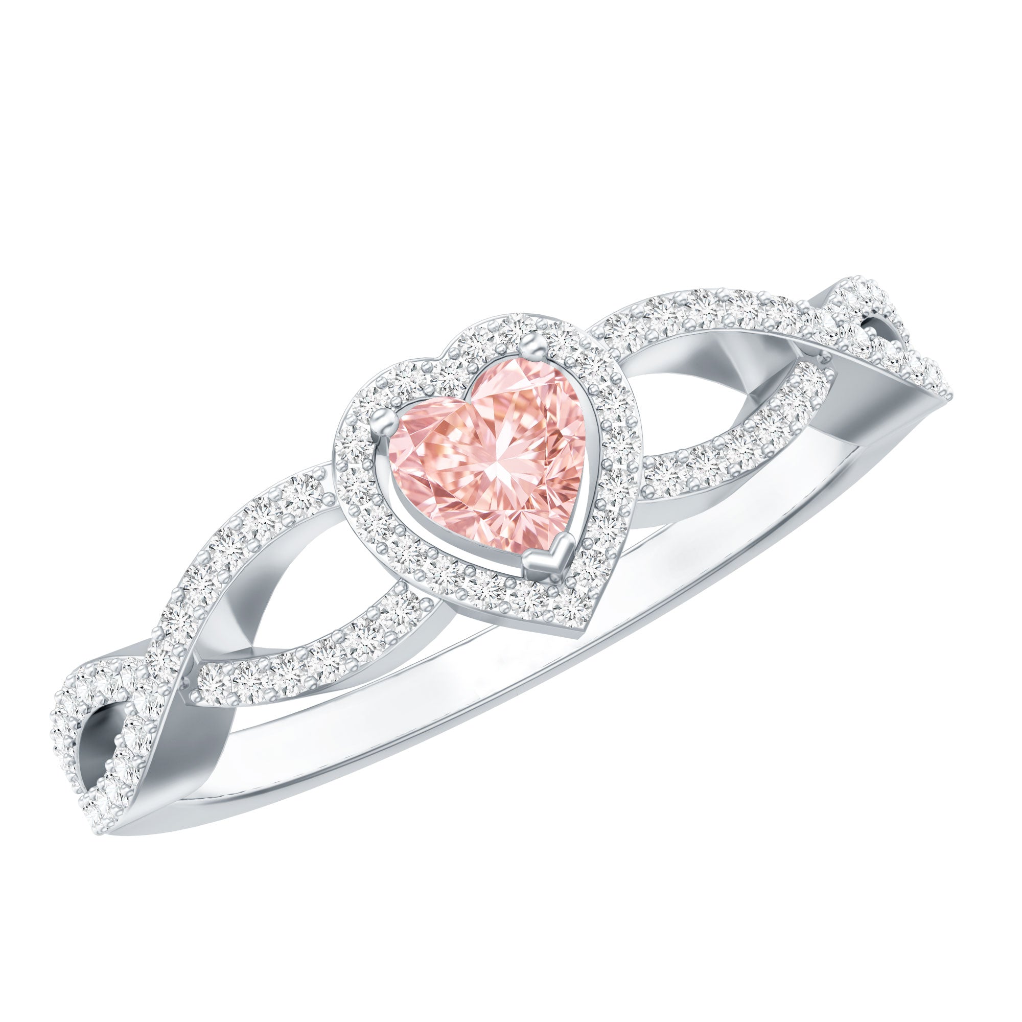 IGI Certified 1 Carat Lab Grown Pink and White Diamond Classic Engagement Ring Fancy Pink - VS1 - Rosec Jewels