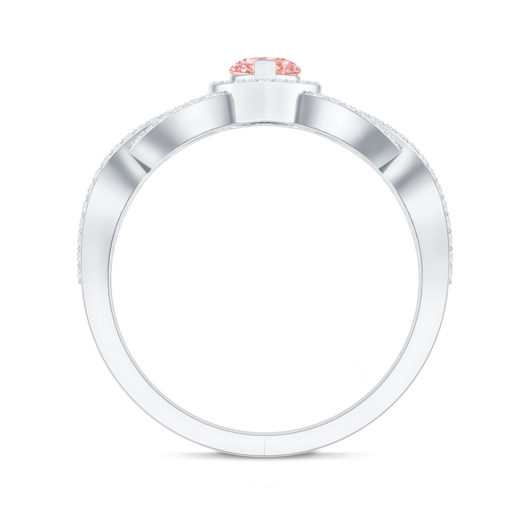 IGI Certified 1 Carat Lab Grown Pink and White Diamond Classic Engagement Ring Fancy Pink - VS1 - Rosec Jewels