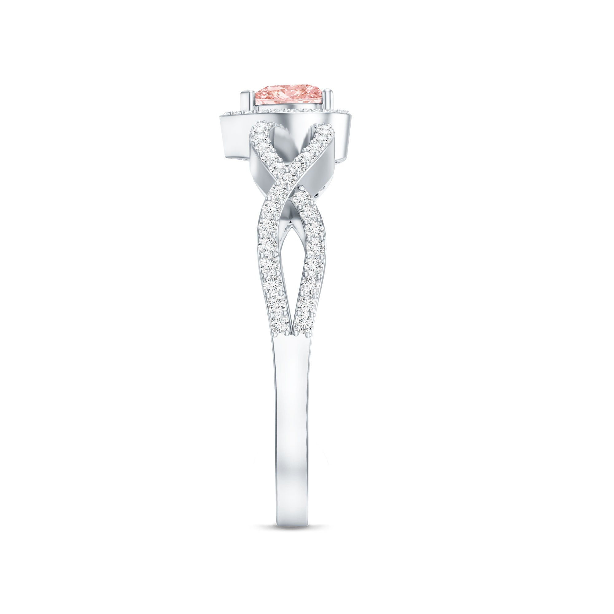 IGI Certified 1 Carat Lab Grown Pink and White Diamond Classic Engagement Ring E-VS1 - Rosec Jewels