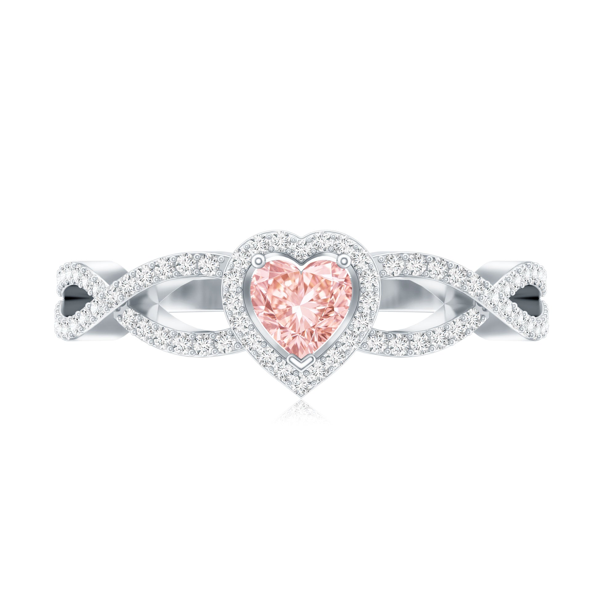 IGI Certified 1 Carat Lab Grown Pink and White Diamond Classic Engagement Ring Fancy Pink - VS1 - Rosec Jewels