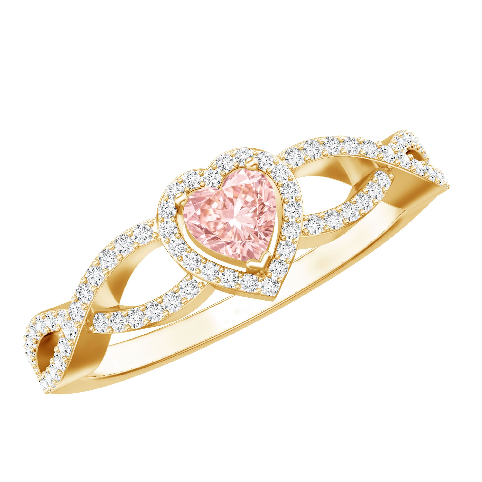 IGI Certified 1 Carat Lab Grown Pink and White Diamond Classic Engagement Ring E-VS1 - Rosec Jewels