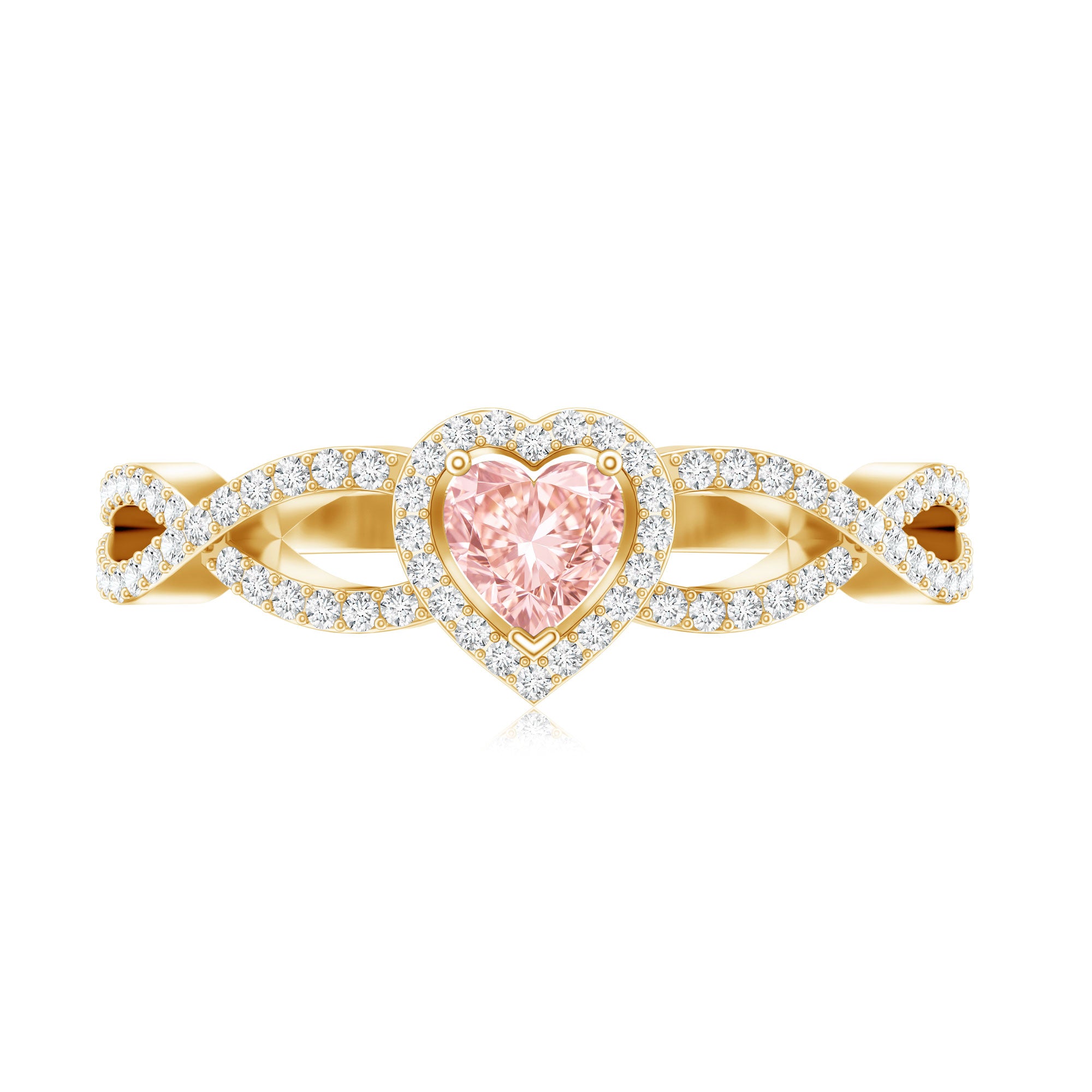 IGI Certified 1 Carat Lab Grown Pink and White Diamond Classic Engagement Ring Fancy Pink - VS1 - Rosec Jewels