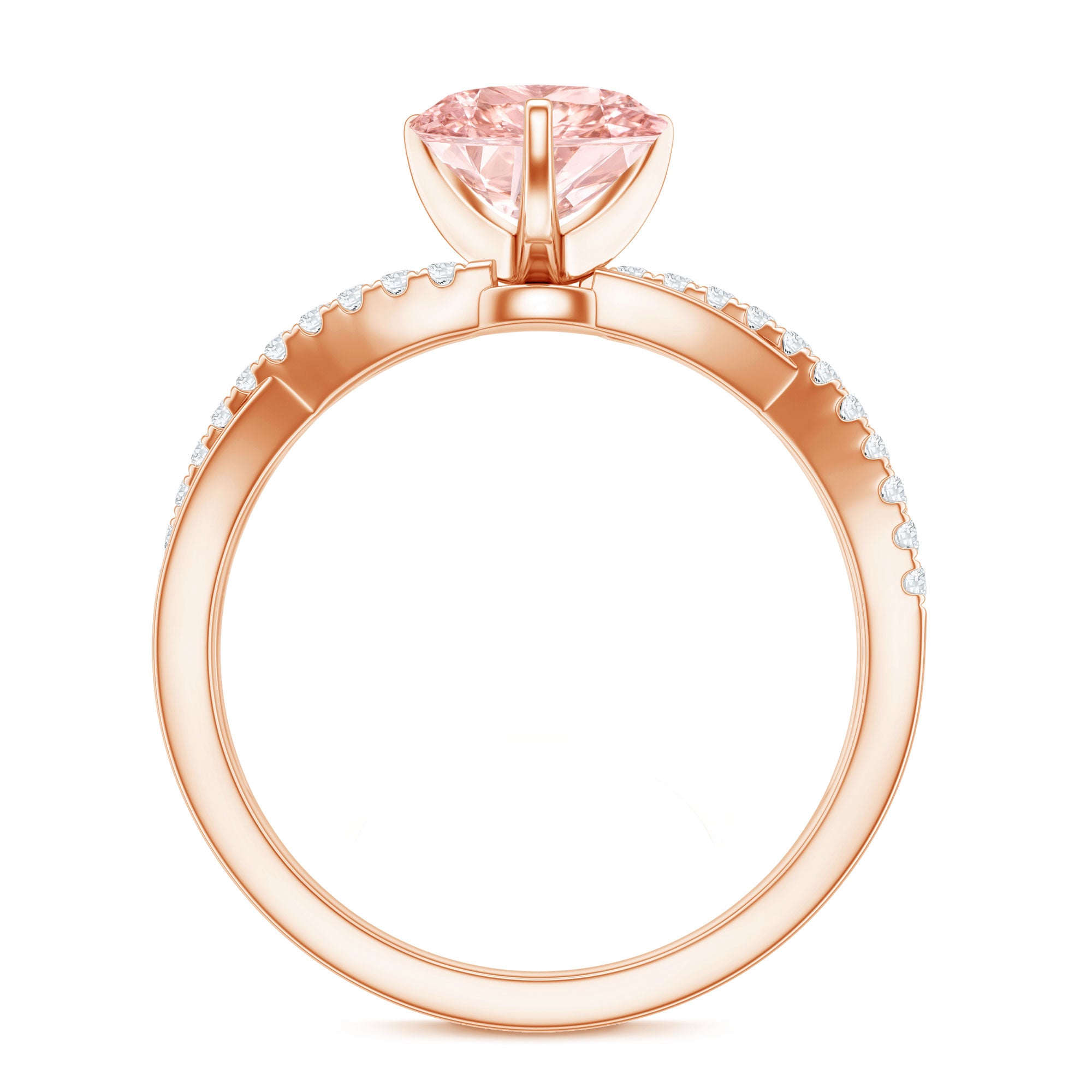 IGI Certified 1 CT Solitaire Lab Grown Pink Diamond Heart Engagement Ring Fancy Pink - VS1 - Rosec Jewels