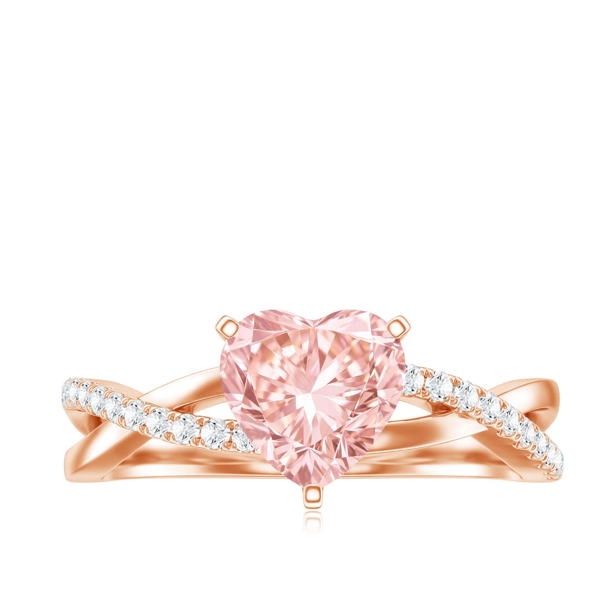 IGI Certified 1 CT Solitaire Lab Grown Pink Diamond Heart Engagement Ring Fancy Pink - VS1 - Rosec Jewels