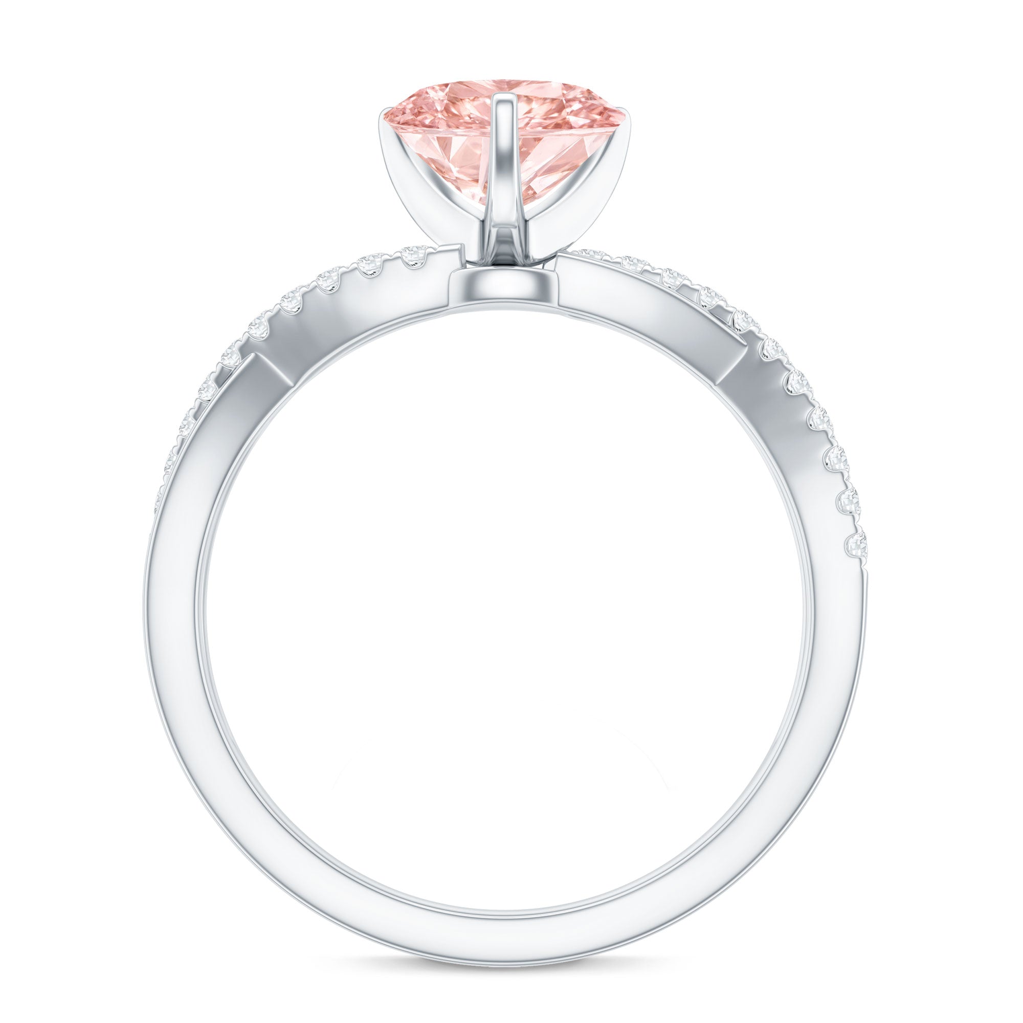 IGI Certified 1 CT Solitaire Lab Grown Pink Diamond Heart Engagement Ring Fancy Pink - VS1 - Rosec Jewels