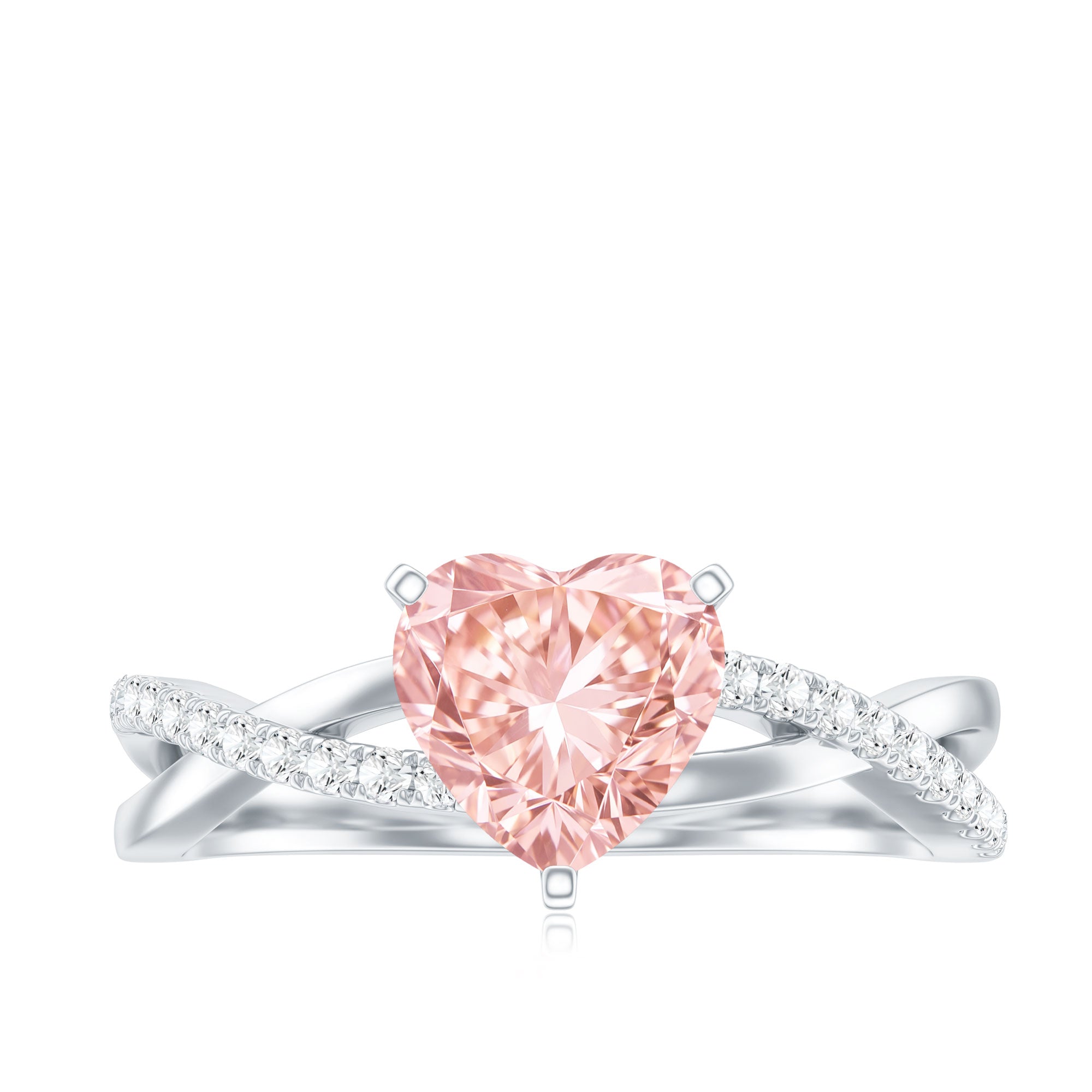 IGI Certified 1 CT Solitaire Lab Grown Pink Diamond Heart Engagement Ring Fancy Pink - VS1 - Rosec Jewels