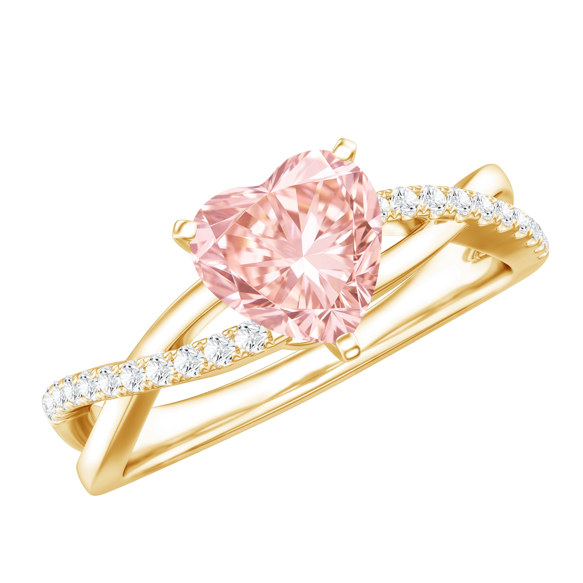 IGI Certified 1 CT Solitaire Lab Grown Pink Diamond Heart Engagement Ring E-VS1 - Rosec Jewels