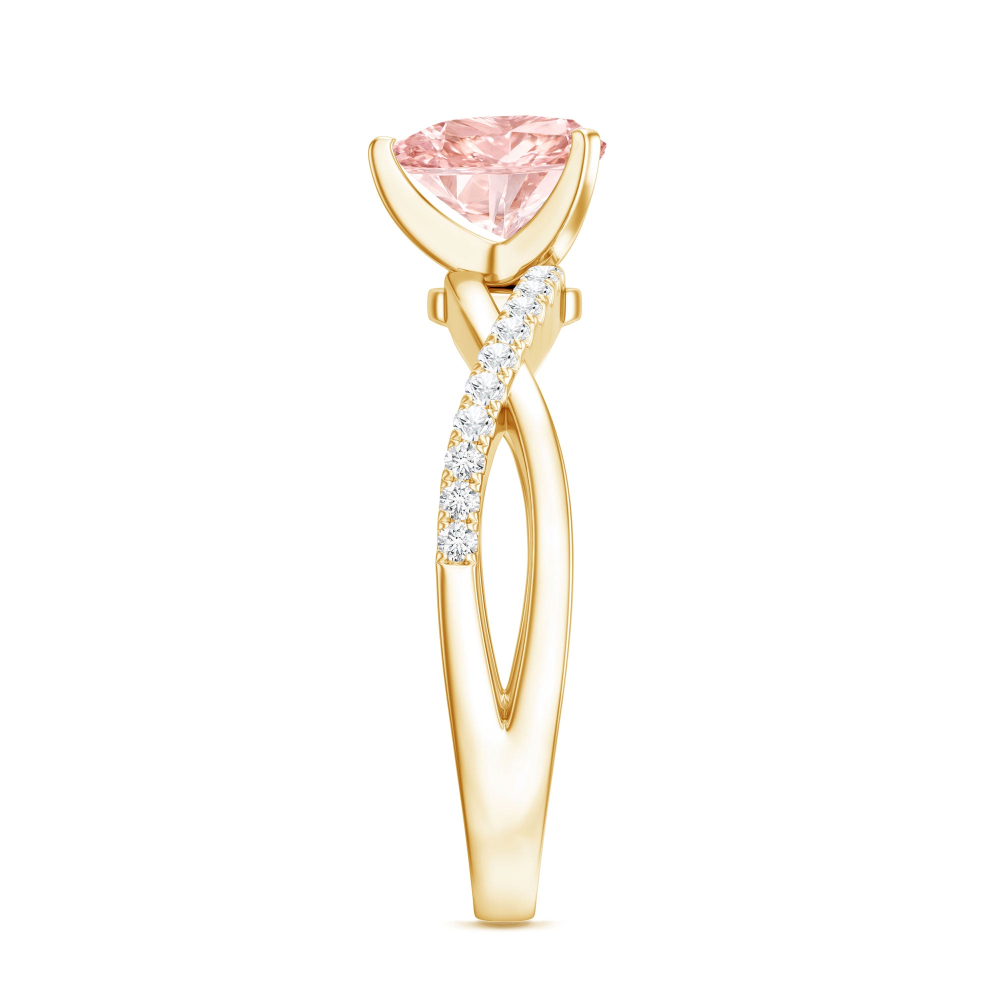 IGI Certified 1 CT Solitaire Lab Grown Pink Diamond Heart Engagement Ring E-VS1 - Rosec Jewels