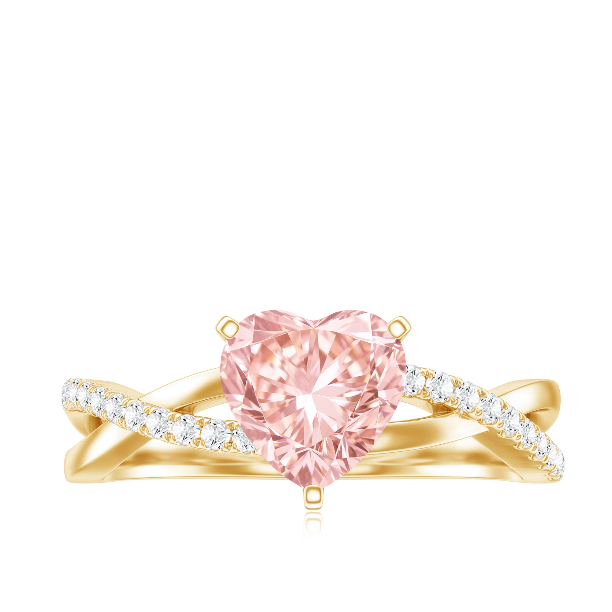IGI Certified 1 CT Solitaire Lab Grown Pink Diamond Heart Engagement Ring Fancy Pink - VS1 - Rosec Jewels