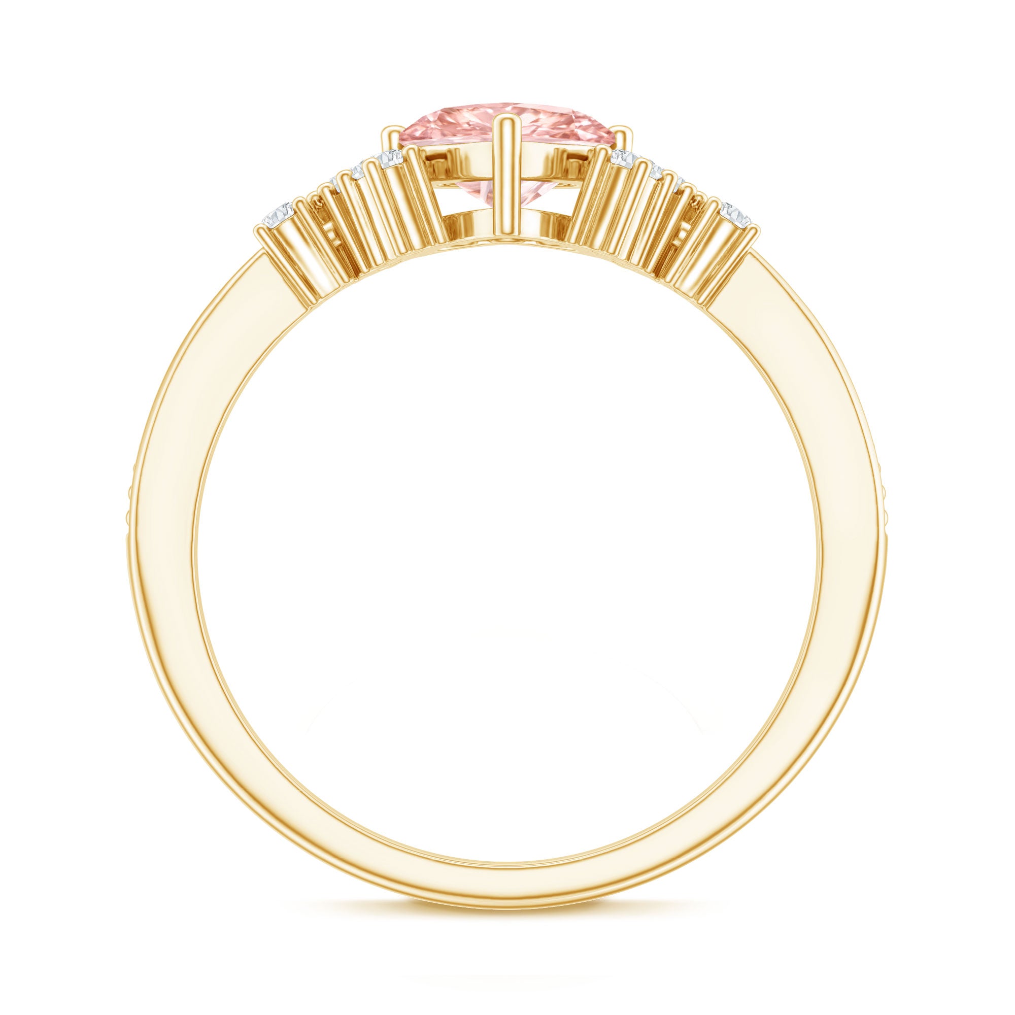 1 CT Lab Grown Pink and White Diamond Heart Engagement Ring IGI Certified E-VS1 - Rosec Jewels