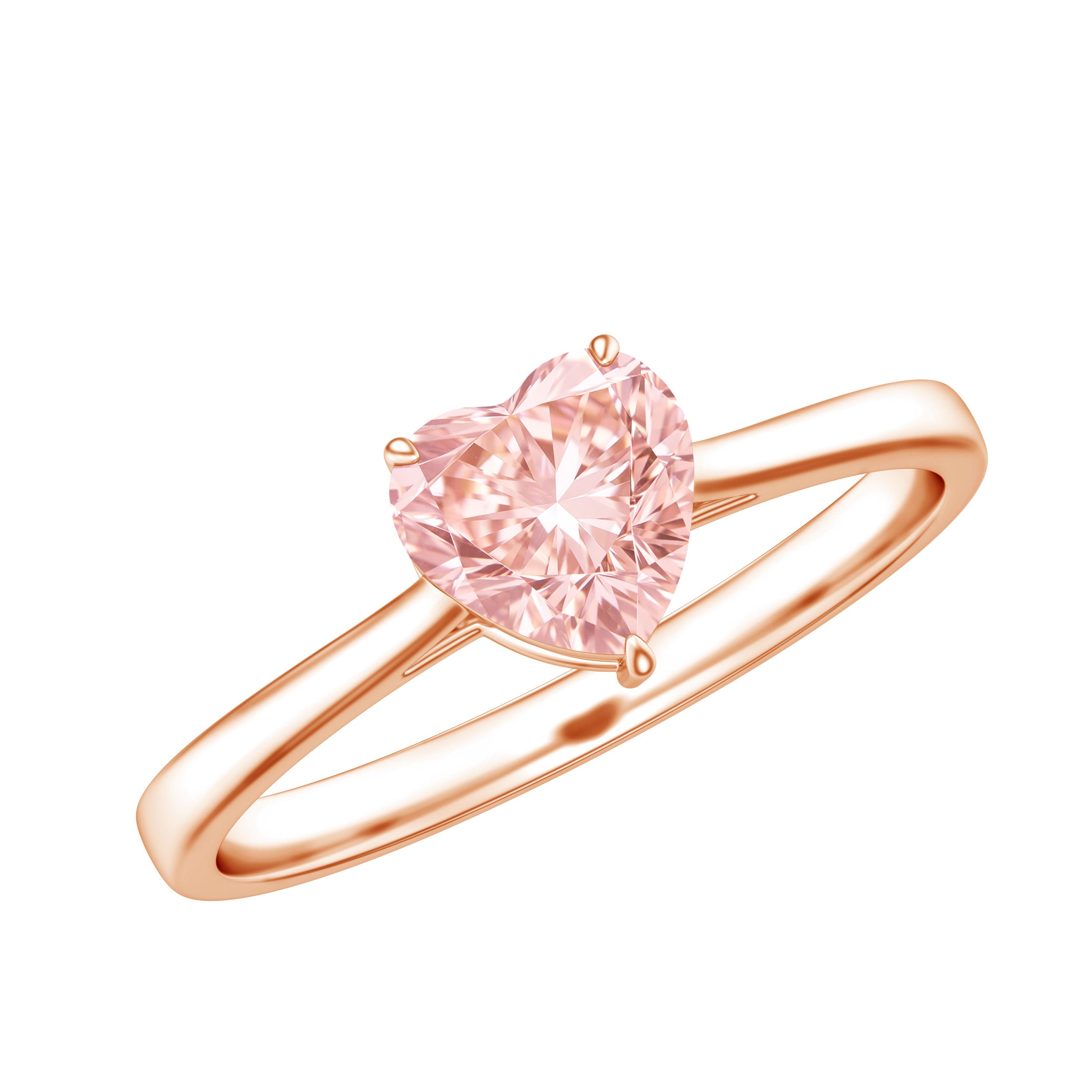 1 CT Lab Grown Pink Diamond Heart Promise Ring with IGI Certificate VVS - Rosec Jewels