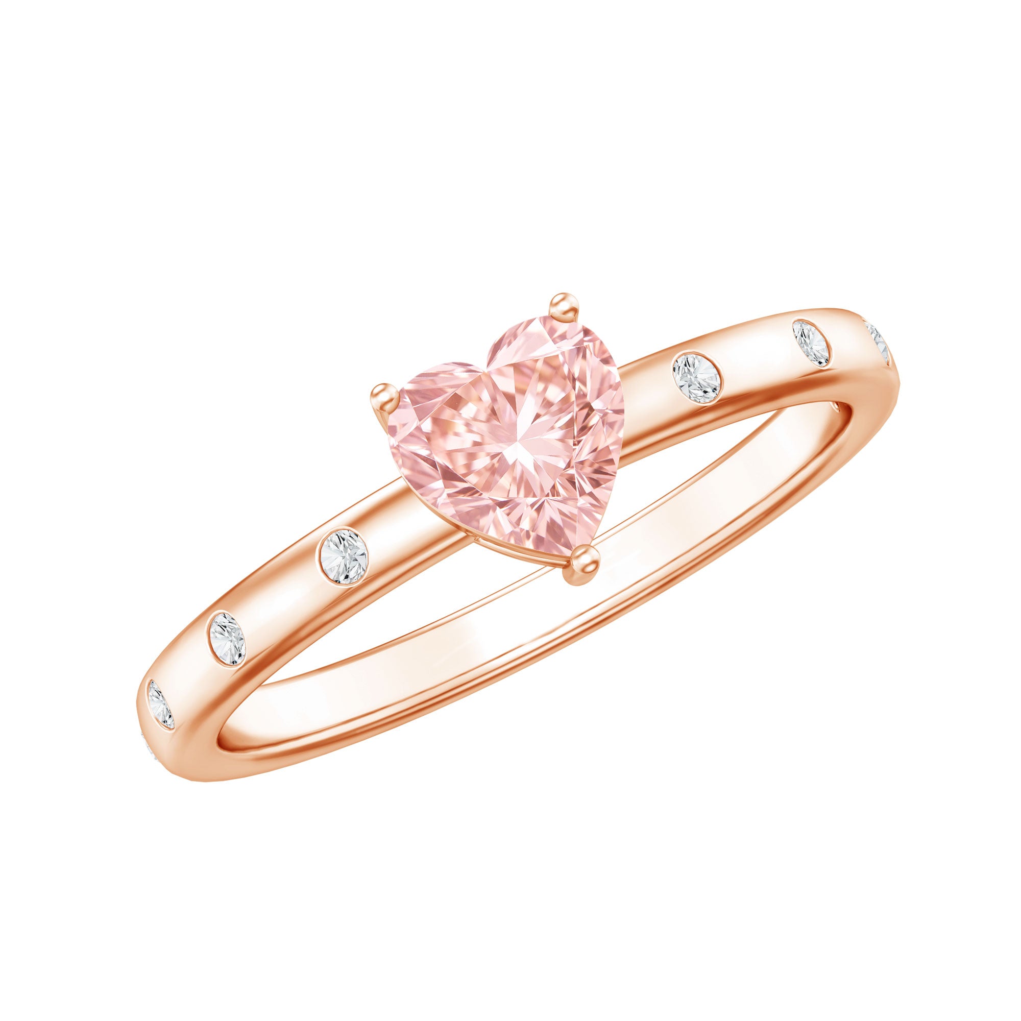 Rosec Jewels-Solitaire Lab Grown Pink Diamond Engagement Ring for Women
