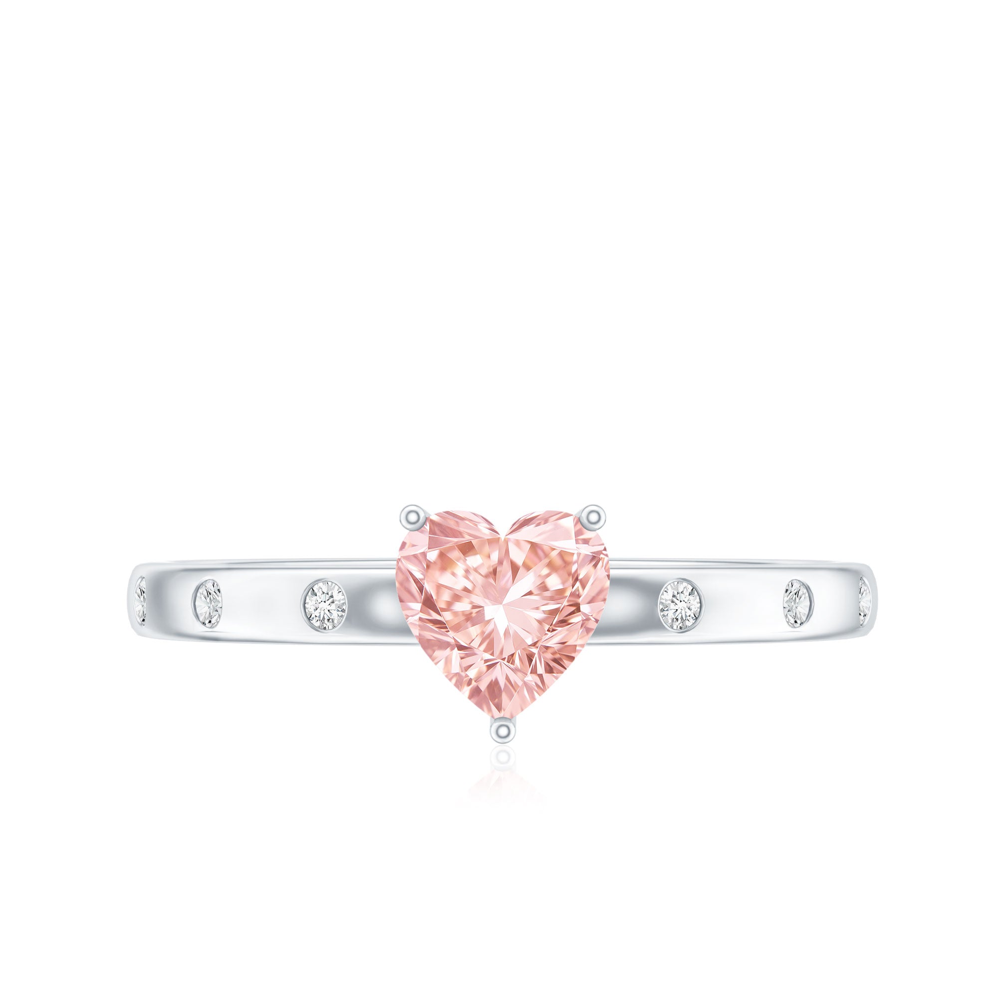 IGI Certified Solitaire Lab Grown Pink Diamond Engagement Ring for Women E-VS1 - Rosec Jewels