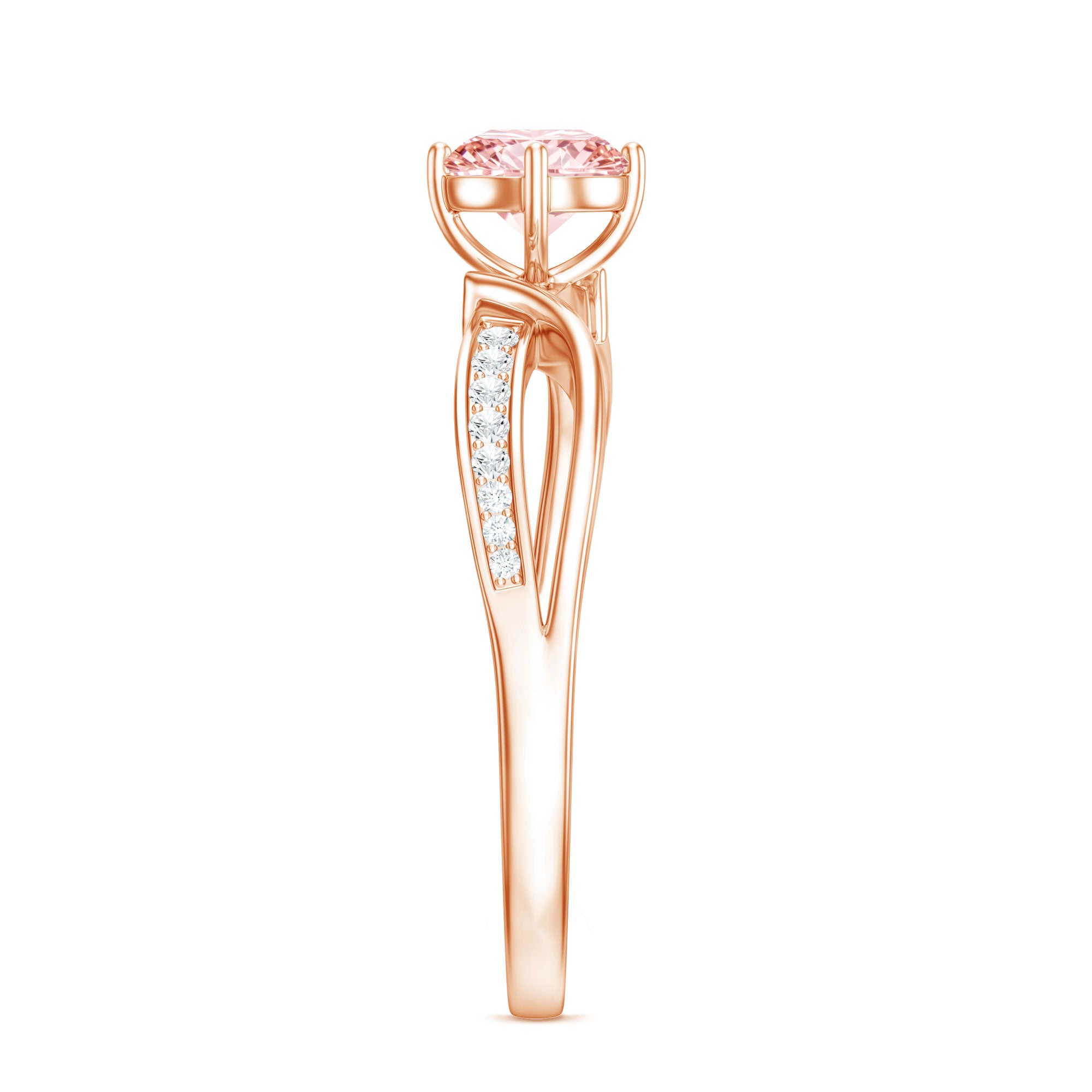 1 CT Lab Grown Pink Diamond Infinity Engagement Ring with IGI Certificate Fancy Pink - VS1 - Rosec Jewels