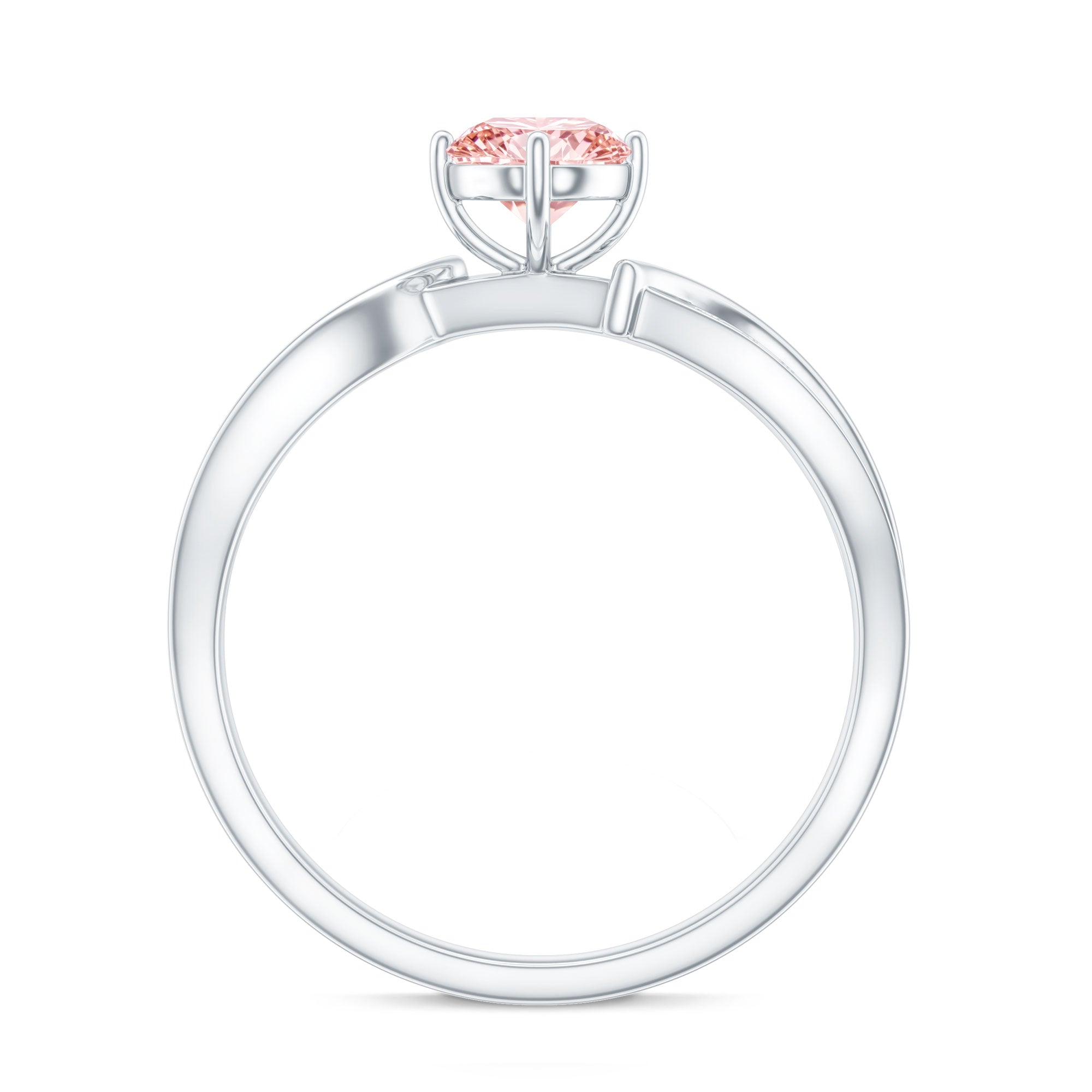 1 CT Lab Grown Pink Diamond Infinity Engagement Ring with IGI Certificate Fancy Pink - VS1 - Rosec Jewels