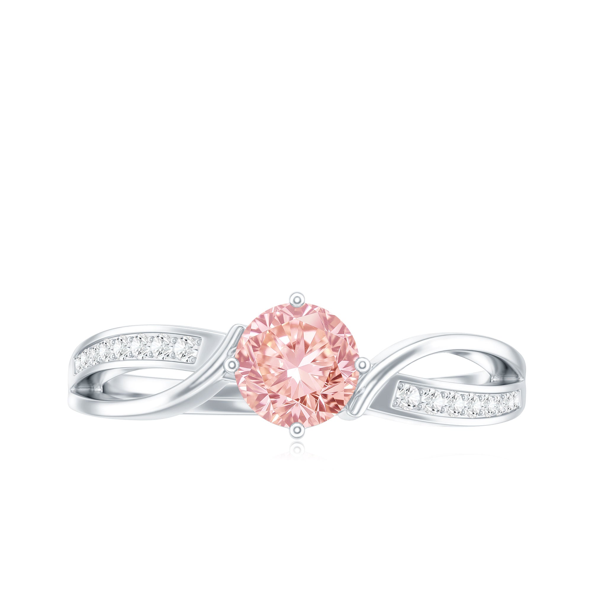 1 CT Lab Grown Pink Diamond Infinity Engagement Ring with IGI Certificate Fancy Pink - VS1 - Rosec Jewels