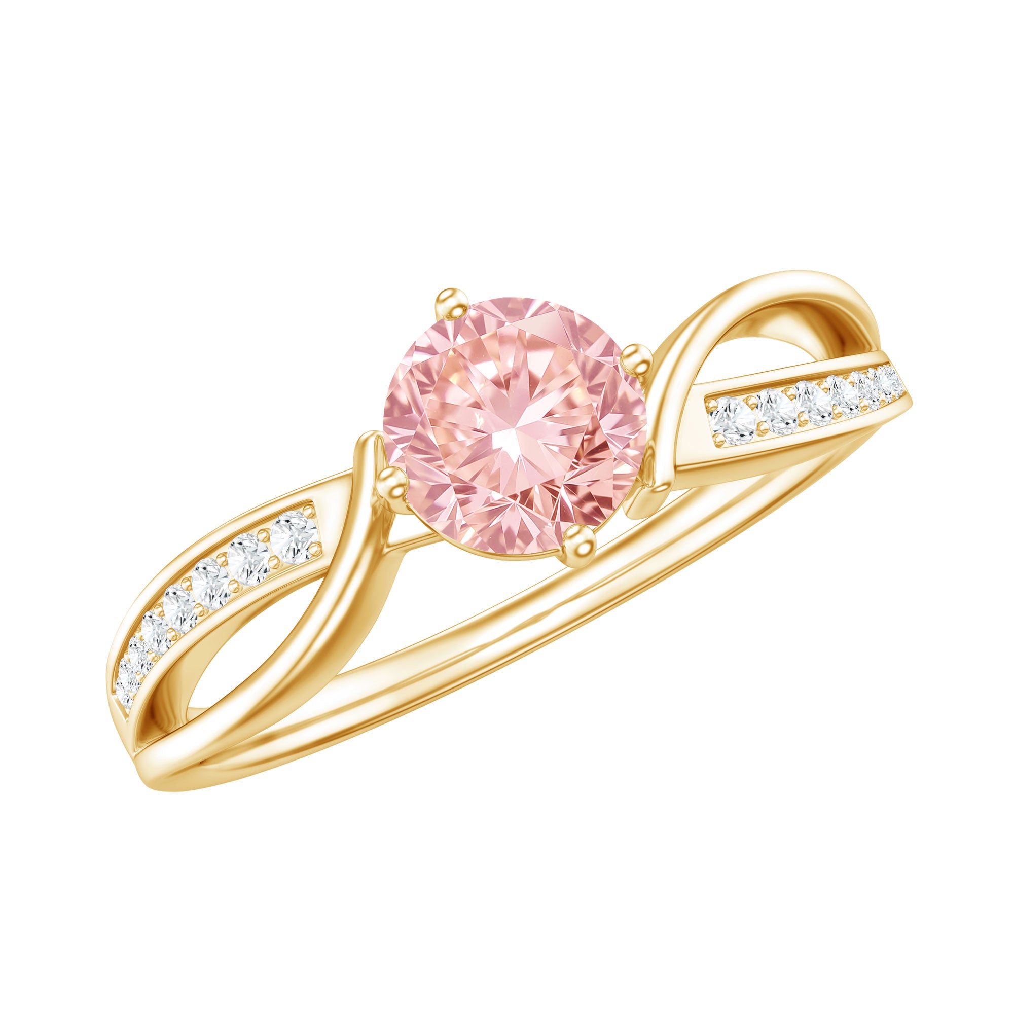 1 CT Lab Grown Pink Diamond Infinity Engagement Ring with IGI Certificate Fancy Pink - VS1 - Rosec Jewels