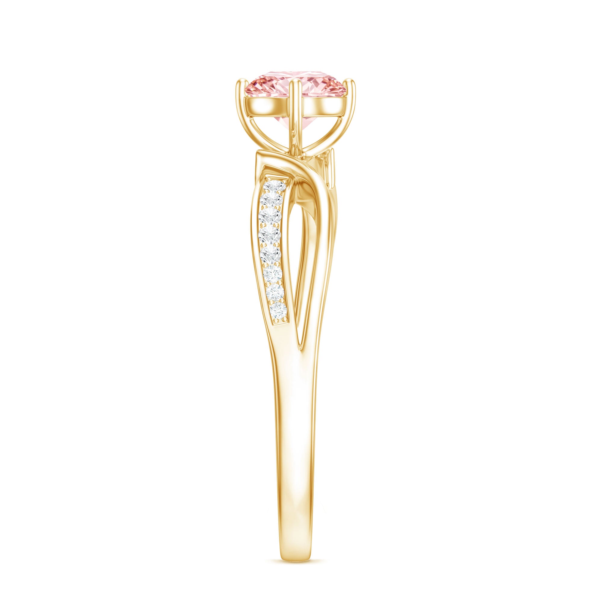 1 CT Lab Grown Pink Diamond Infinity Engagement Ring with IGI Certificate Fancy Pink - VS1 - Rosec Jewels