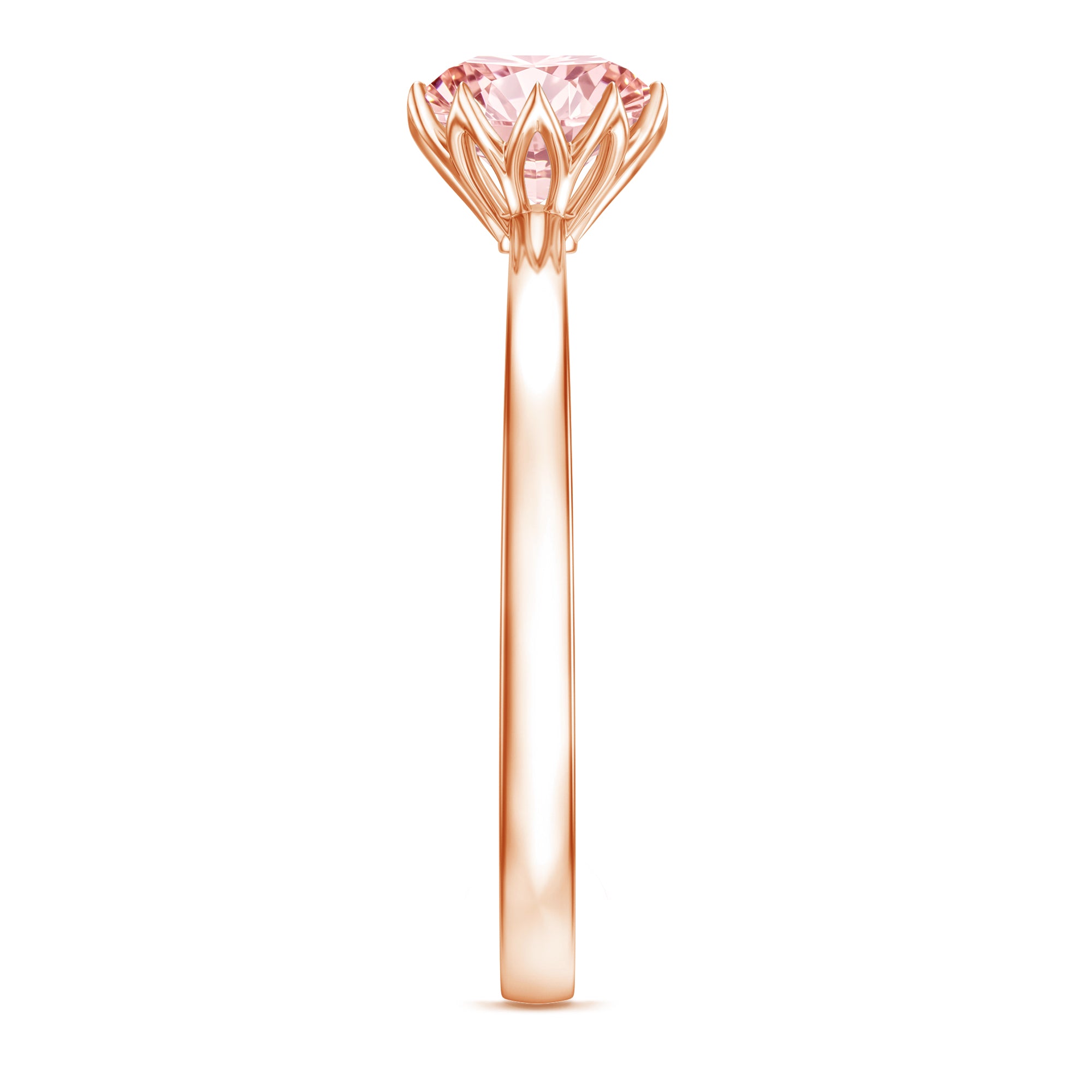 IGI Certified 1 CT Lab Grown Pink Diamond Solitaire Engagement Ring in Lotus Basket Setting E-VS1 - Rosec Jewels