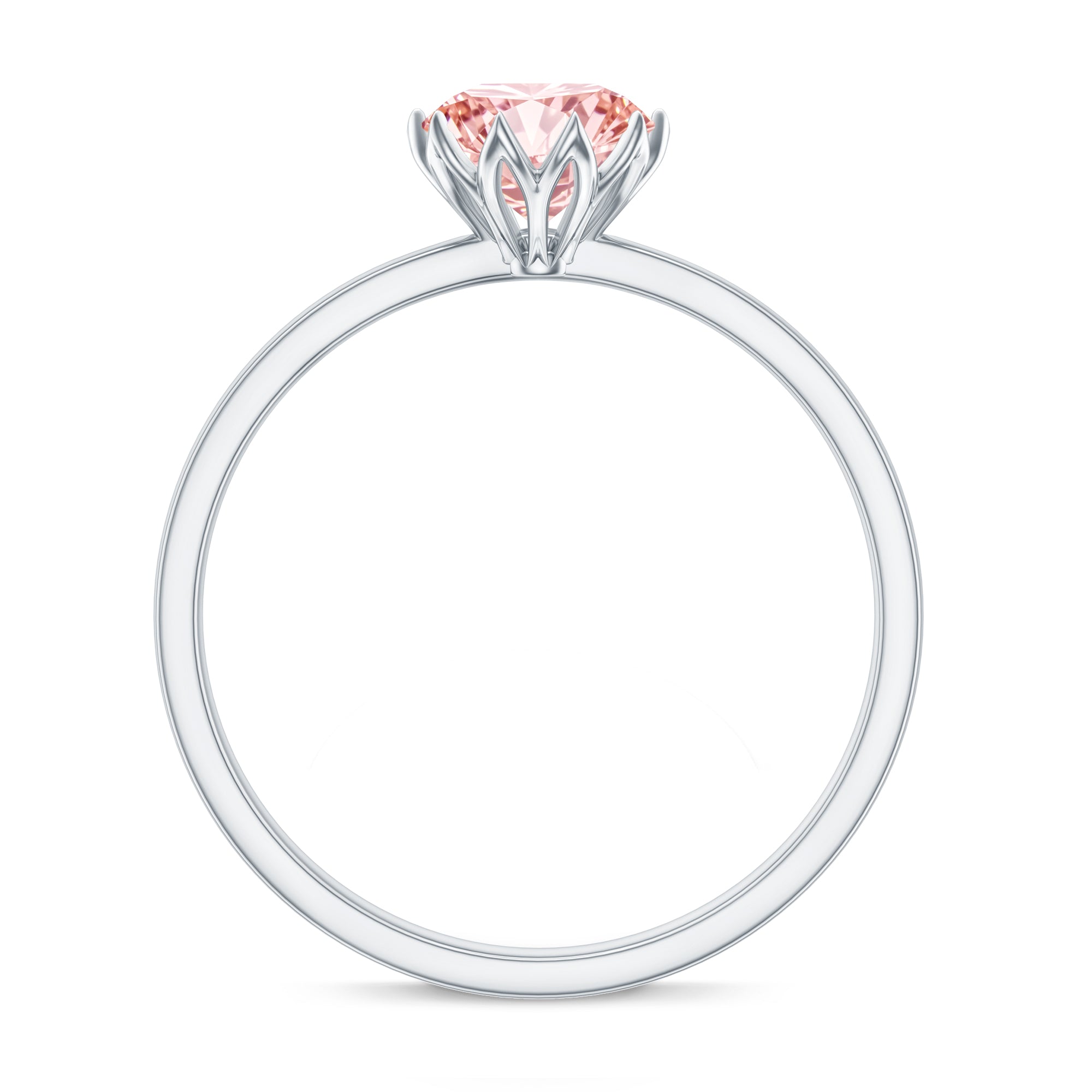 IGI Certified 1 CT Lab Grown Pink Diamond Solitaire Engagement Ring in Lotus Basket Setting Fancy Pink - VS1 - Rosec Jewels