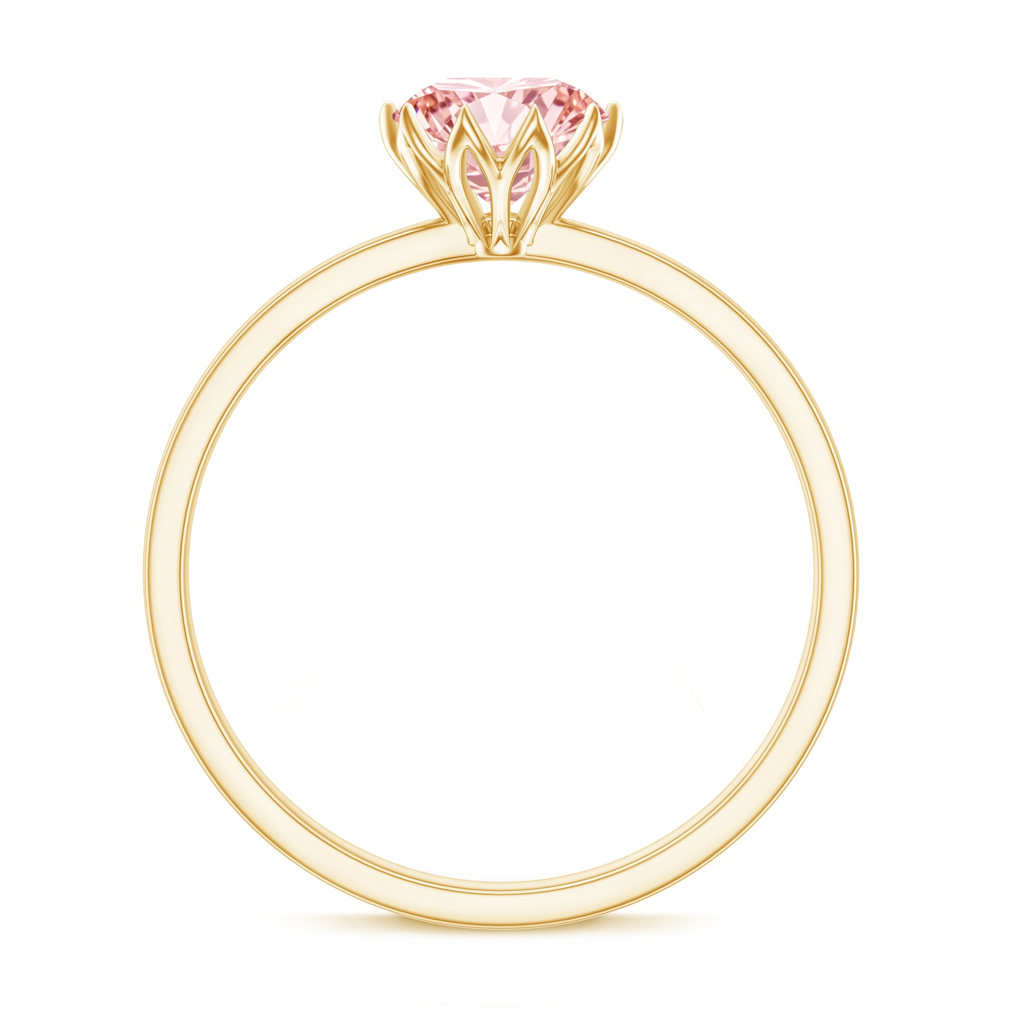 IGI Certified 1 CT Lab Grown Pink Diamond Solitaire Engagement Ring in Lotus Basket Setting Fancy Pink - VS1 - Rosec Jewels