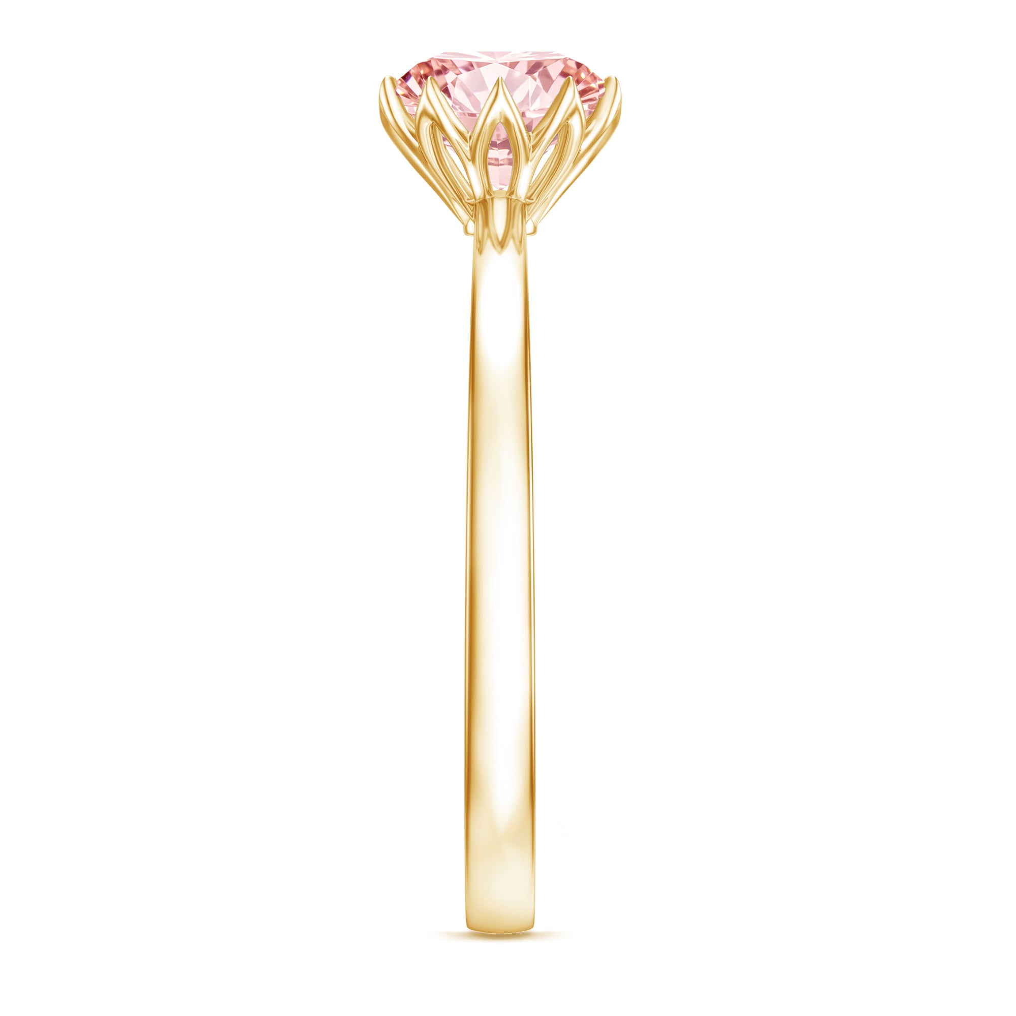 IGI Certified 1 CT Lab Grown Pink Diamond Solitaire Engagement Ring in Lotus Basket Setting E-VS1 - Rosec Jewels