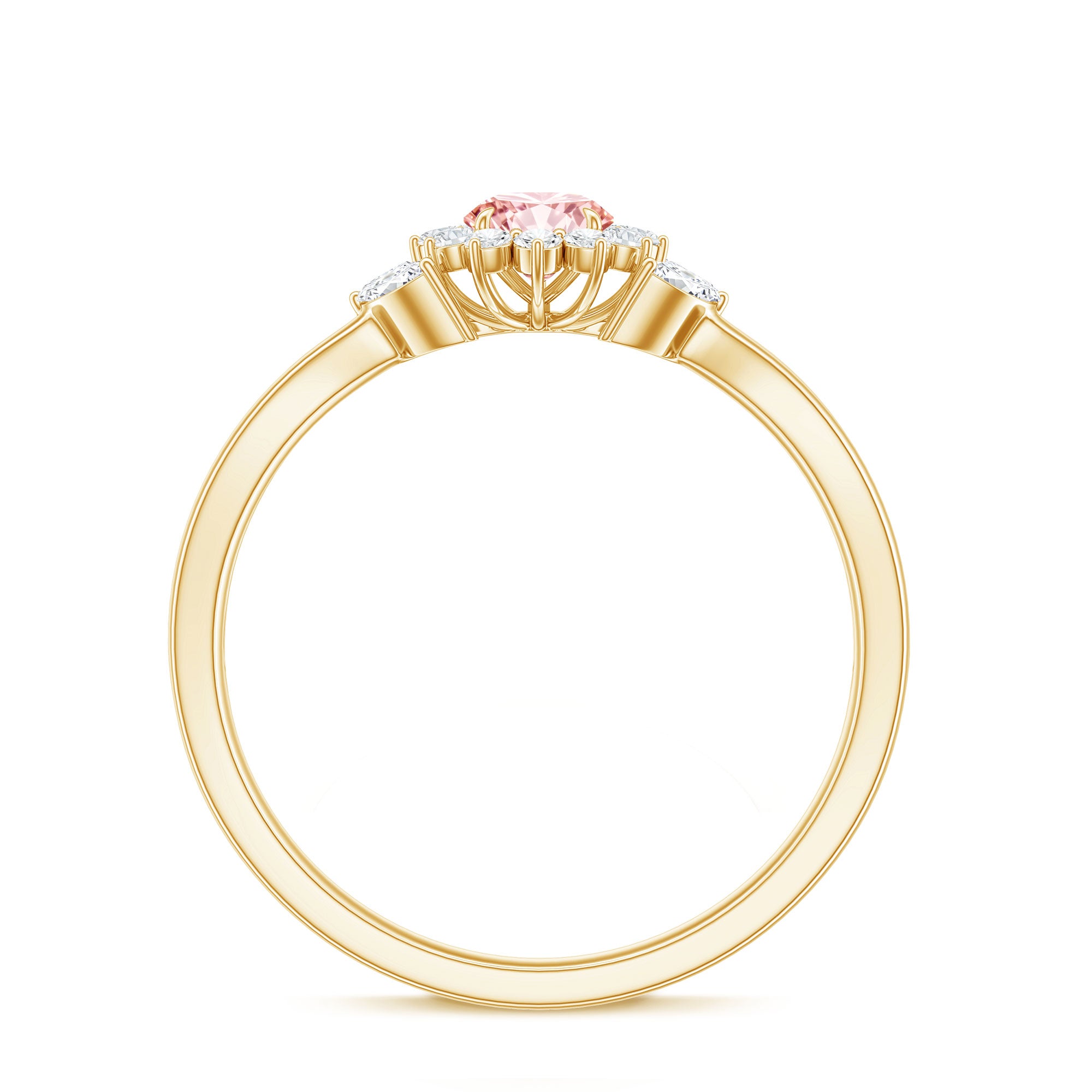 Lab Grown Pink and White Diamond Flower Engagement Ring IGI Certified E-VS1 - Rosec Jewels
