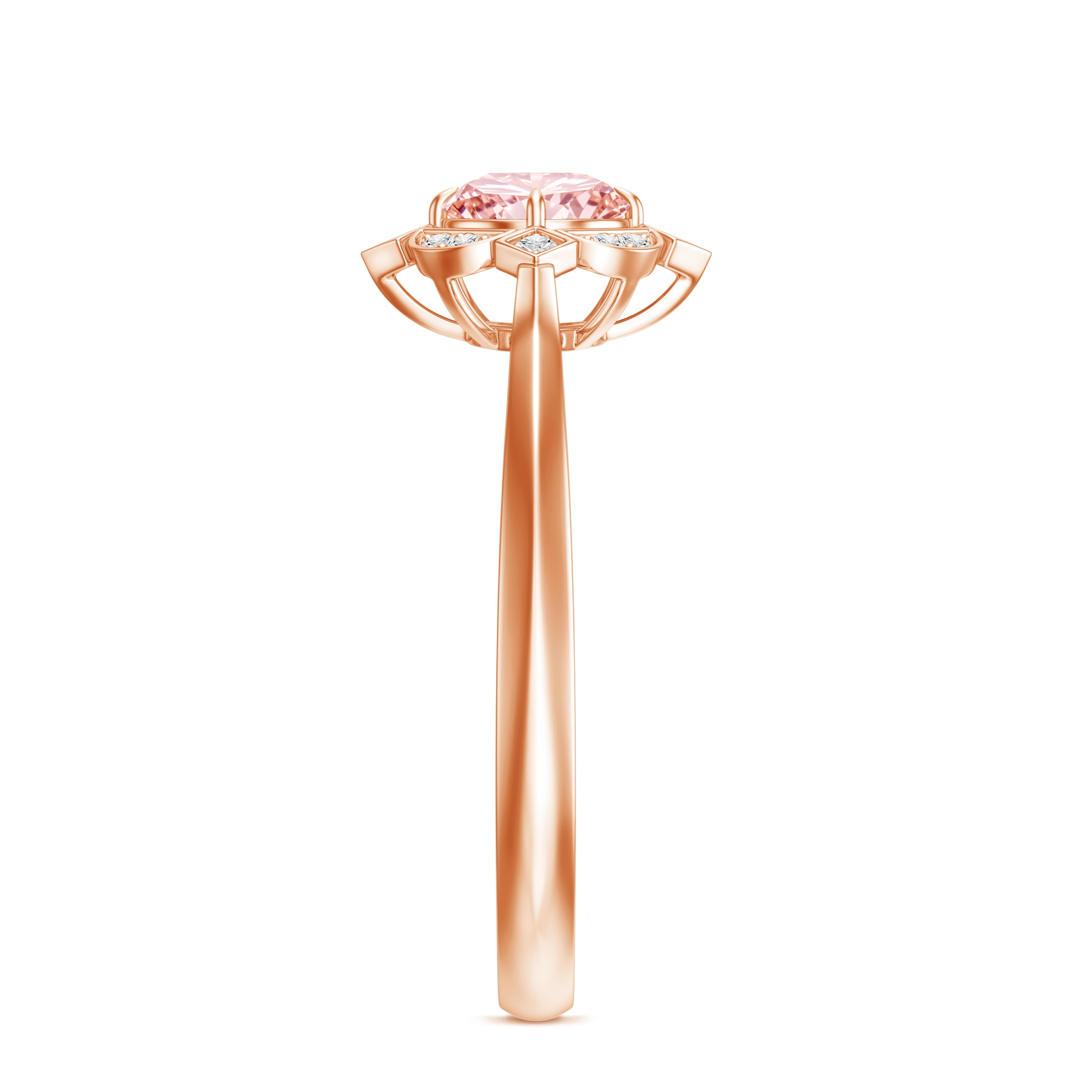 Vintage Inspired Lab Grown Pink Diamond Engagement Ring with IGI Certificate E-VS1 - Rosec Jewels