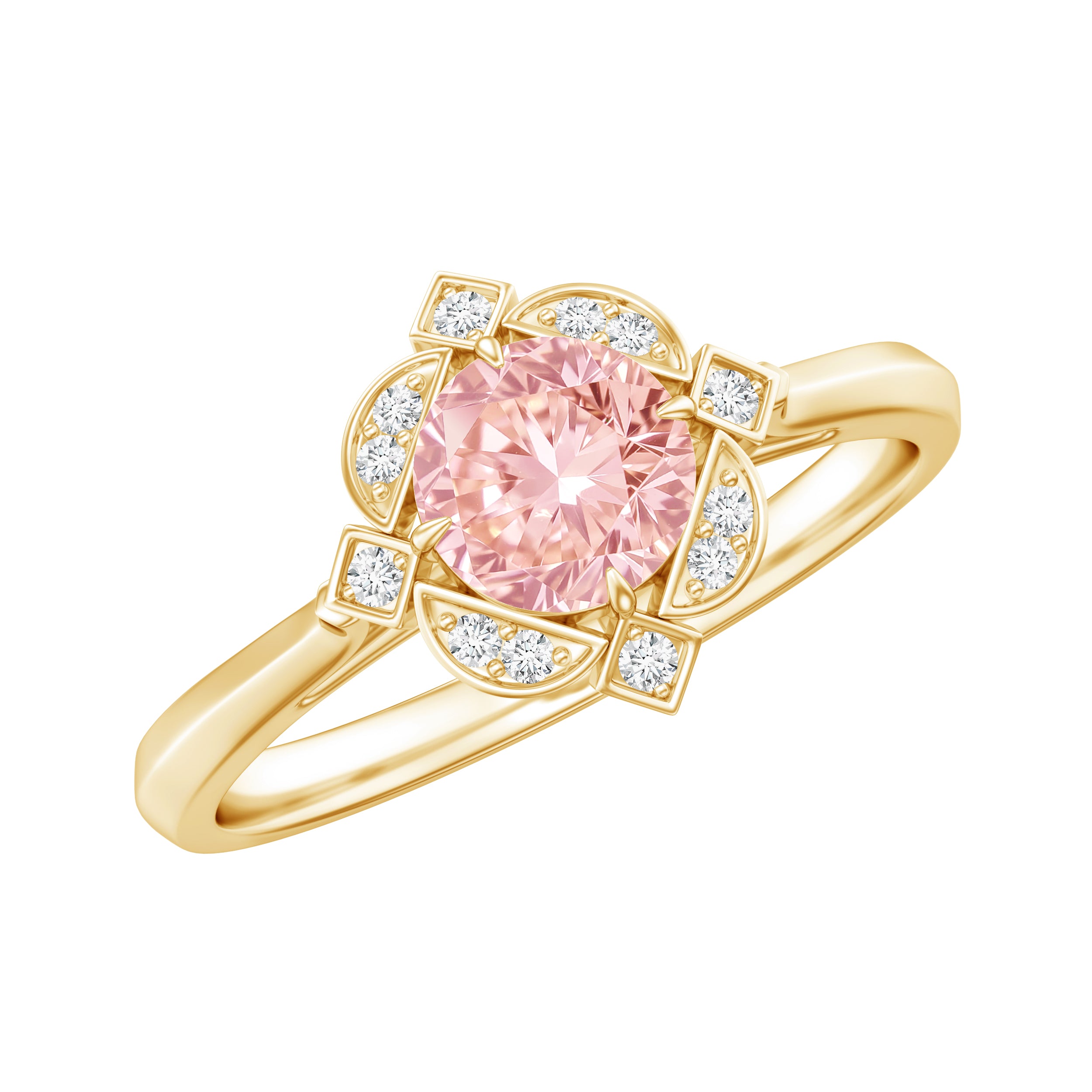 Vintage Inspired Lab Grown Pink Diamond Engagement Ring with IGI Certificate E-VS1 - Rosec Jewels