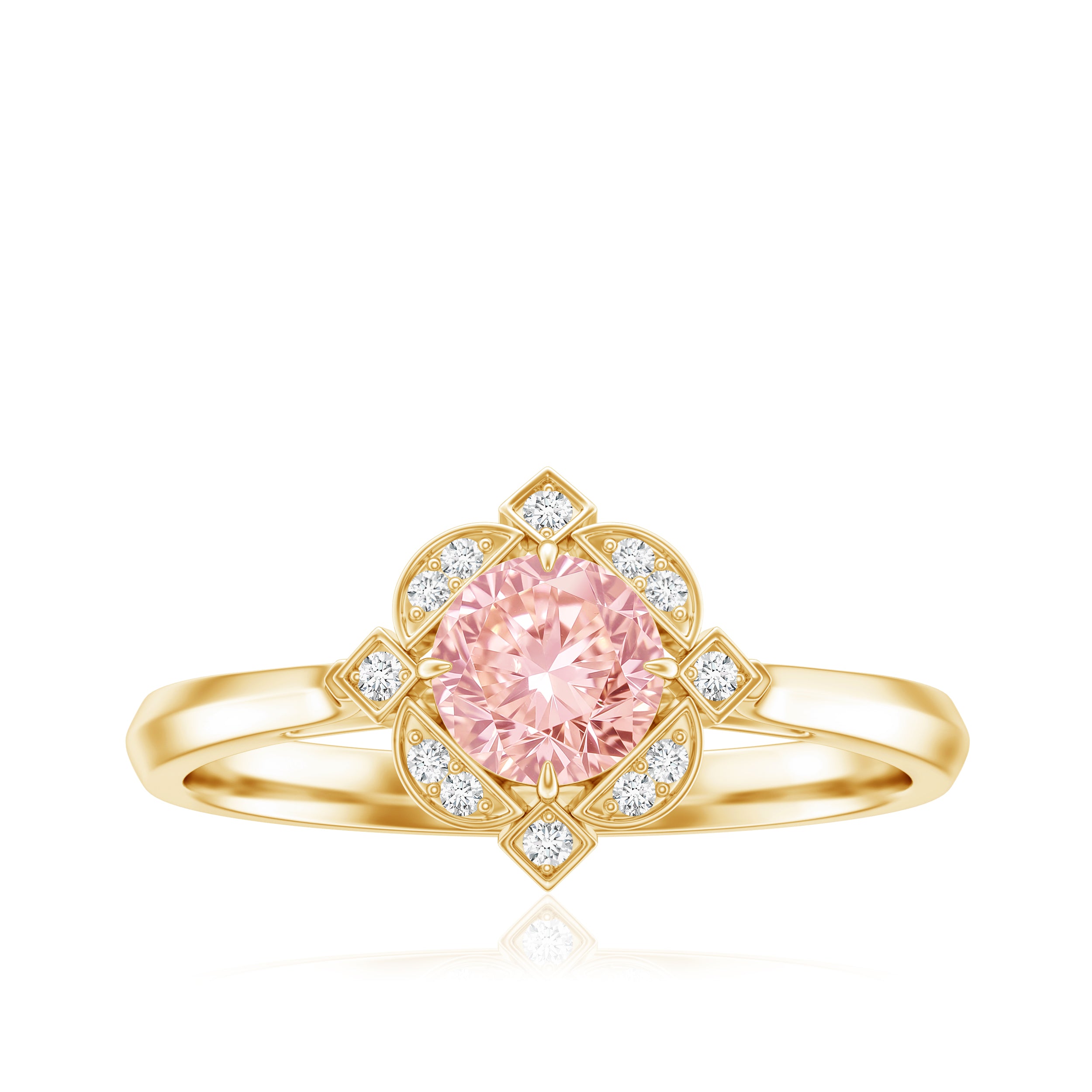 Vintage Inspired Lab Grown Pink Diamond Engagement Ring with IGI Certificate E-VS1 - Rosec Jewels