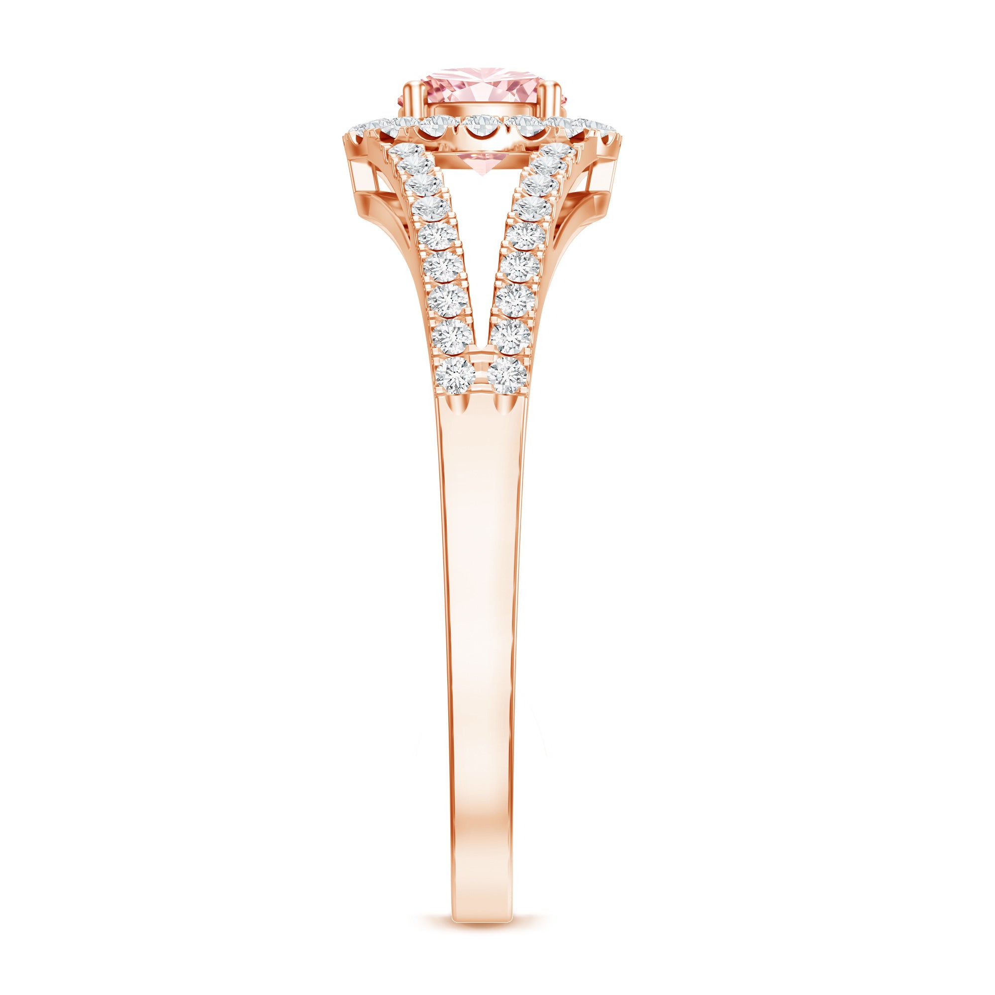 IGI Certified 1 CT Pink Lab Grown Diamond Halo Engagement Ring Fancy Pink - VS1 - Rosec Jewels