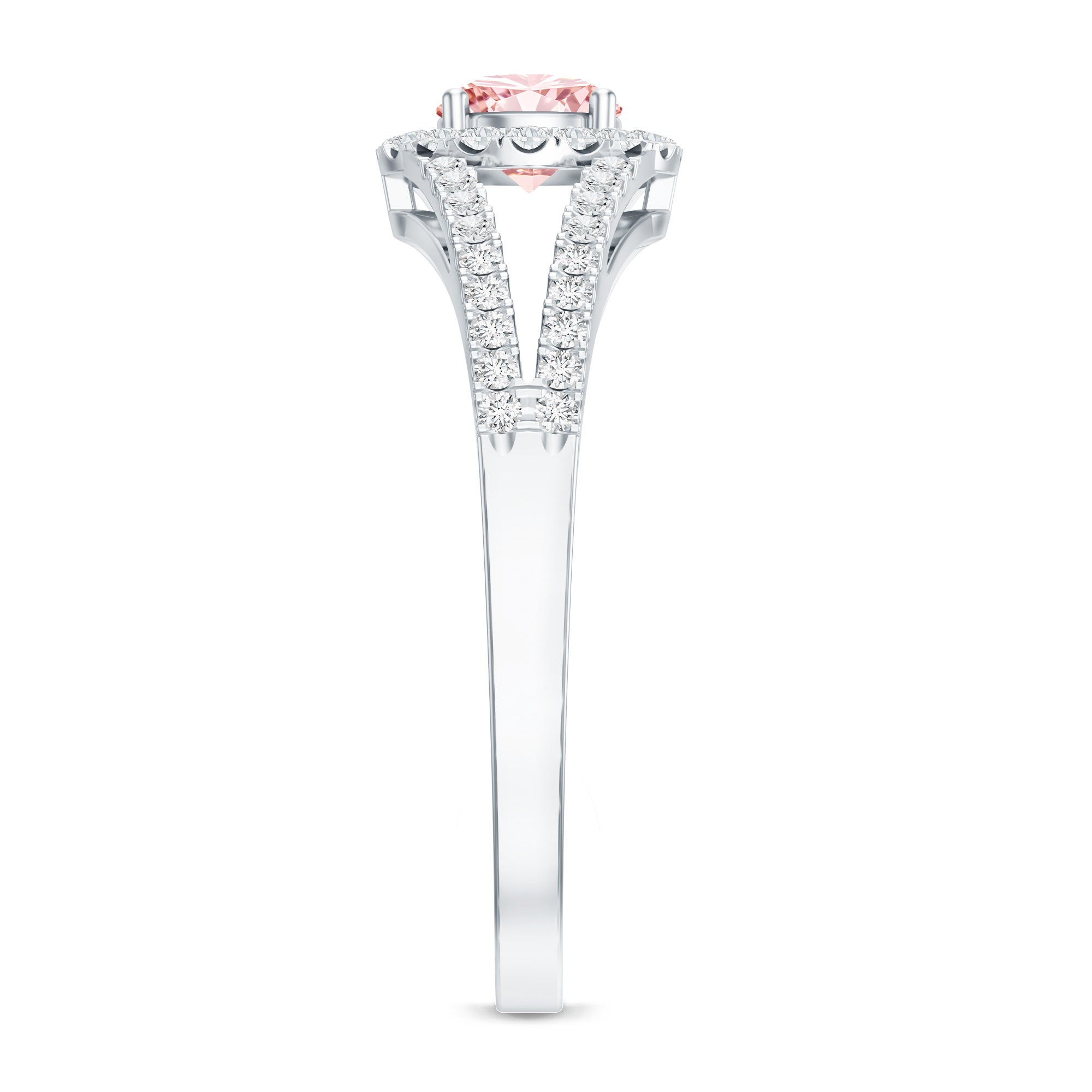 IGI Certified 1 CT Pink Lab Grown Diamond Halo Engagement Ring Fancy Pink - VS1 - Rosec Jewels